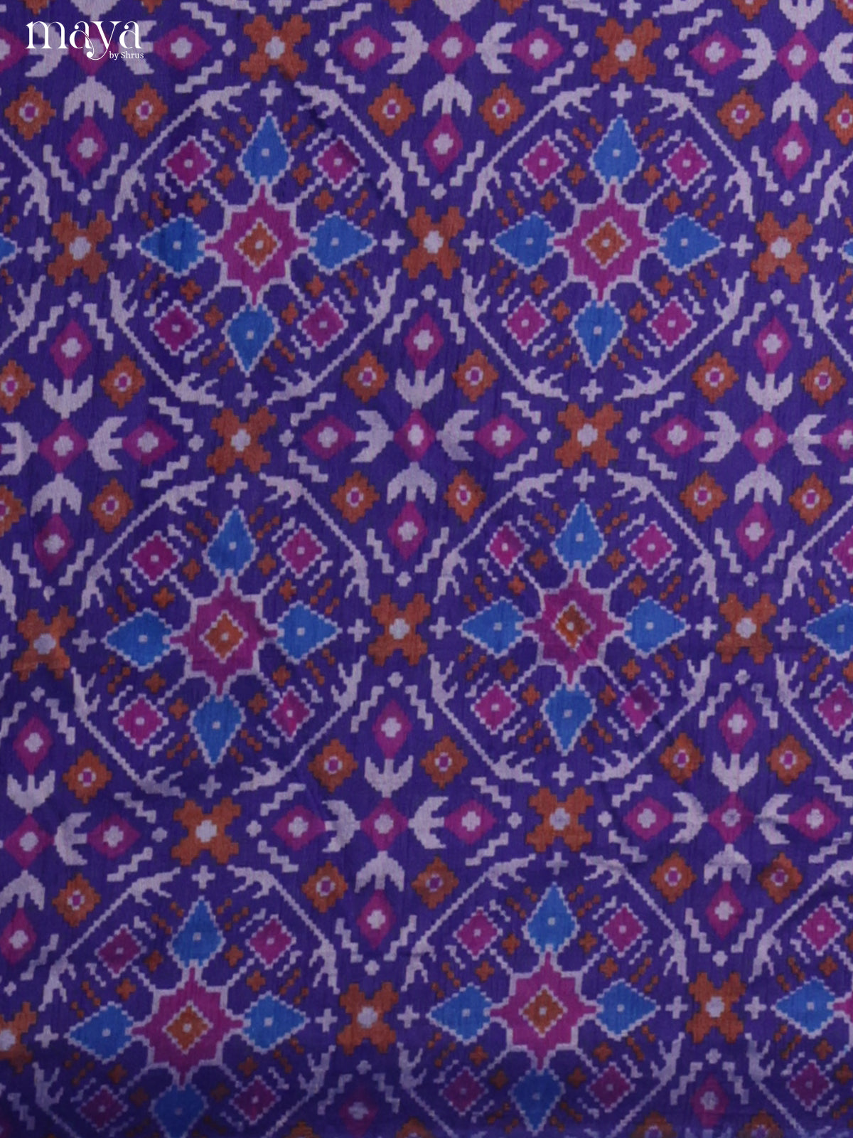 Blue & Purple Semi patola salwar unstitch with patola floral print MEA09009