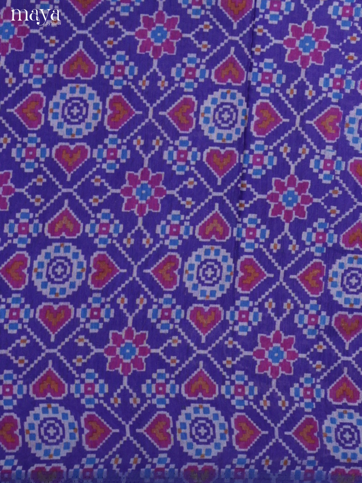 Blue & Purple Semi patola salwar unstitch with floral pattern - MEA09010