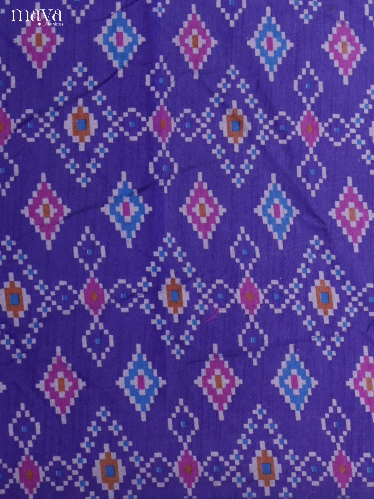 Blue & Purple Semi patola salwar unstitch with floral pattern -MEA09012