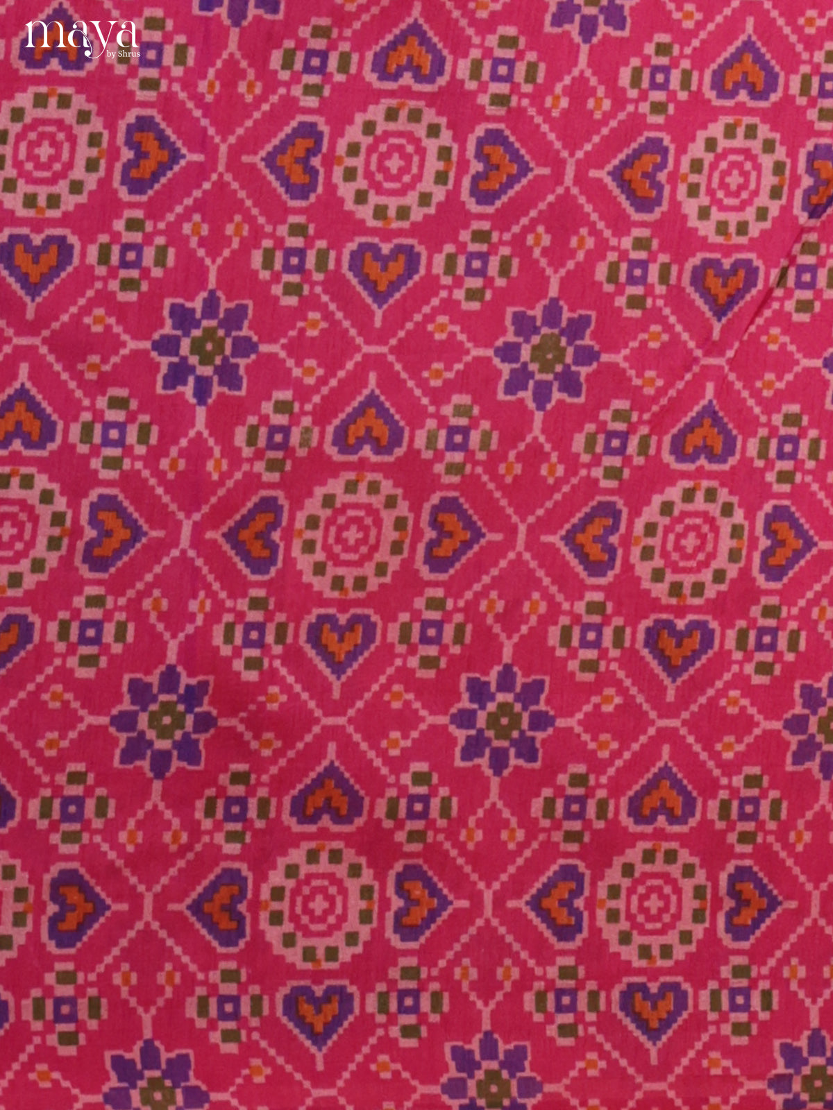 Pink & Purple Semi patola salwar unstitch with floral pattern -MEA09014