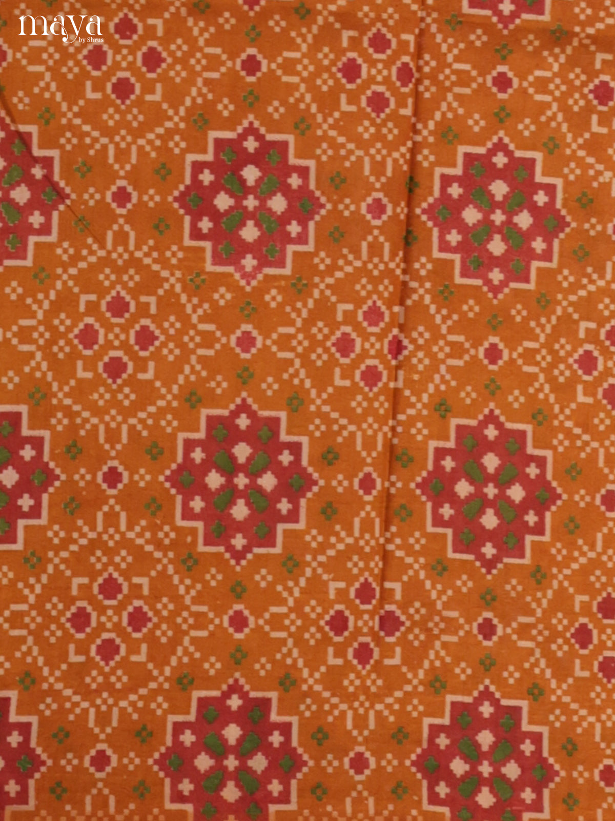 Mustard & Brick Semi patola salwar unstitch with floral print -MEA09017