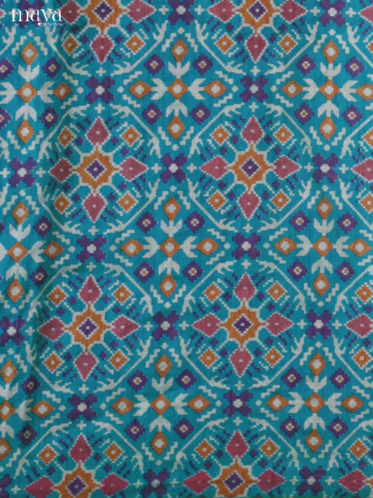 Blue & Purple Semi patola salwar unstitch with floral prints -MEA09018