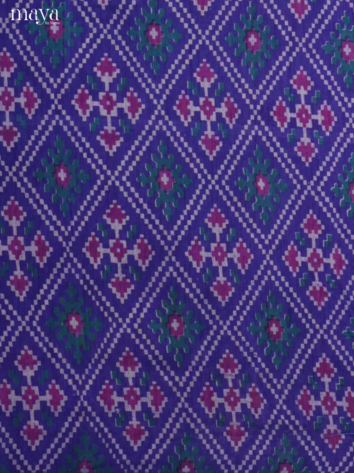 Blue & Purple Semi patola salwar unstitch with floral prints - MEA09022