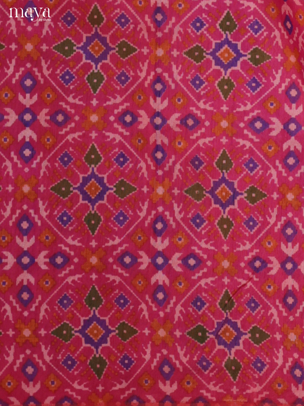 Pink & Purple Semi patola salwar unstitch with patola floral prints- MEA09024