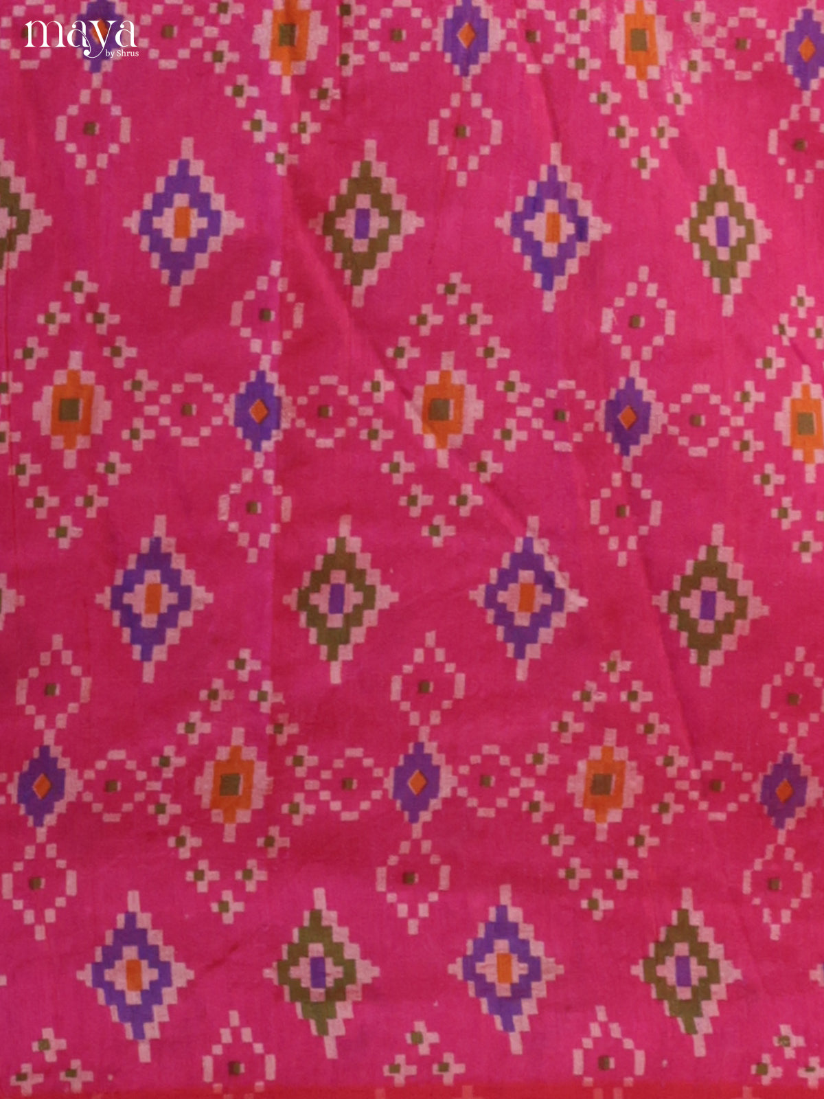 Charming Pink & Purple Semi patola salwar unstitch with patola geometric prints - MEA09027