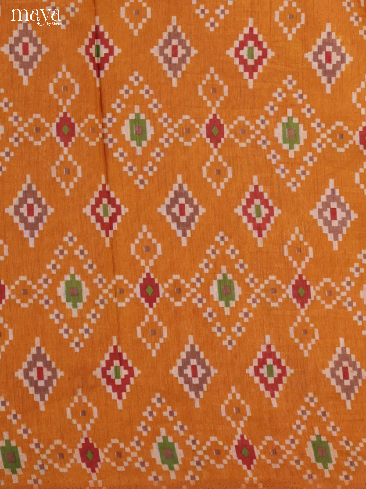 Mustard & Brick Semi patola salwar unstitch with geometric pattern - MEA09034