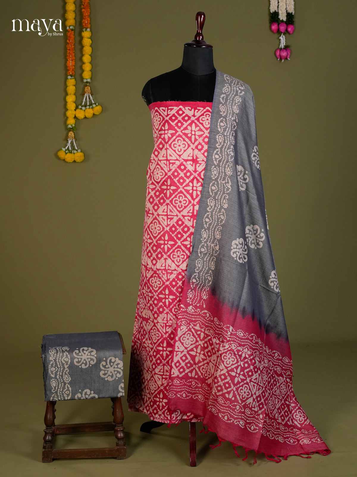 Pink & Grey - Bhatik salwar - MEC13003