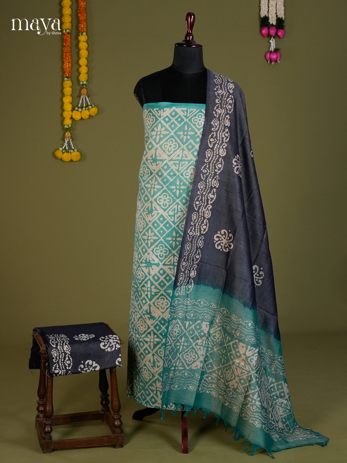Sky Blue & blue - Bhatik salwar - MEC13011