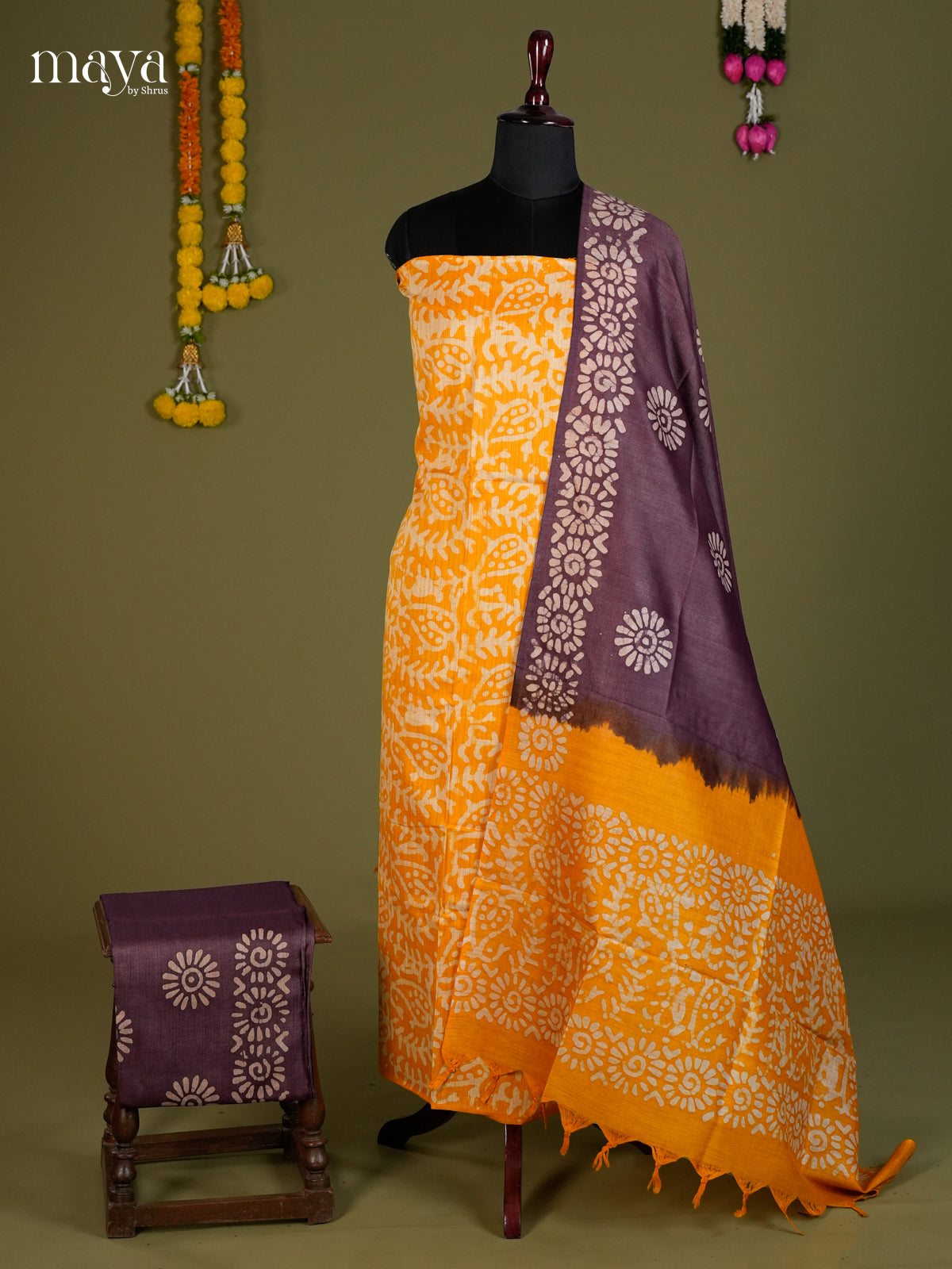 Yellow & Violet - Bhatik salwar - MEC13014