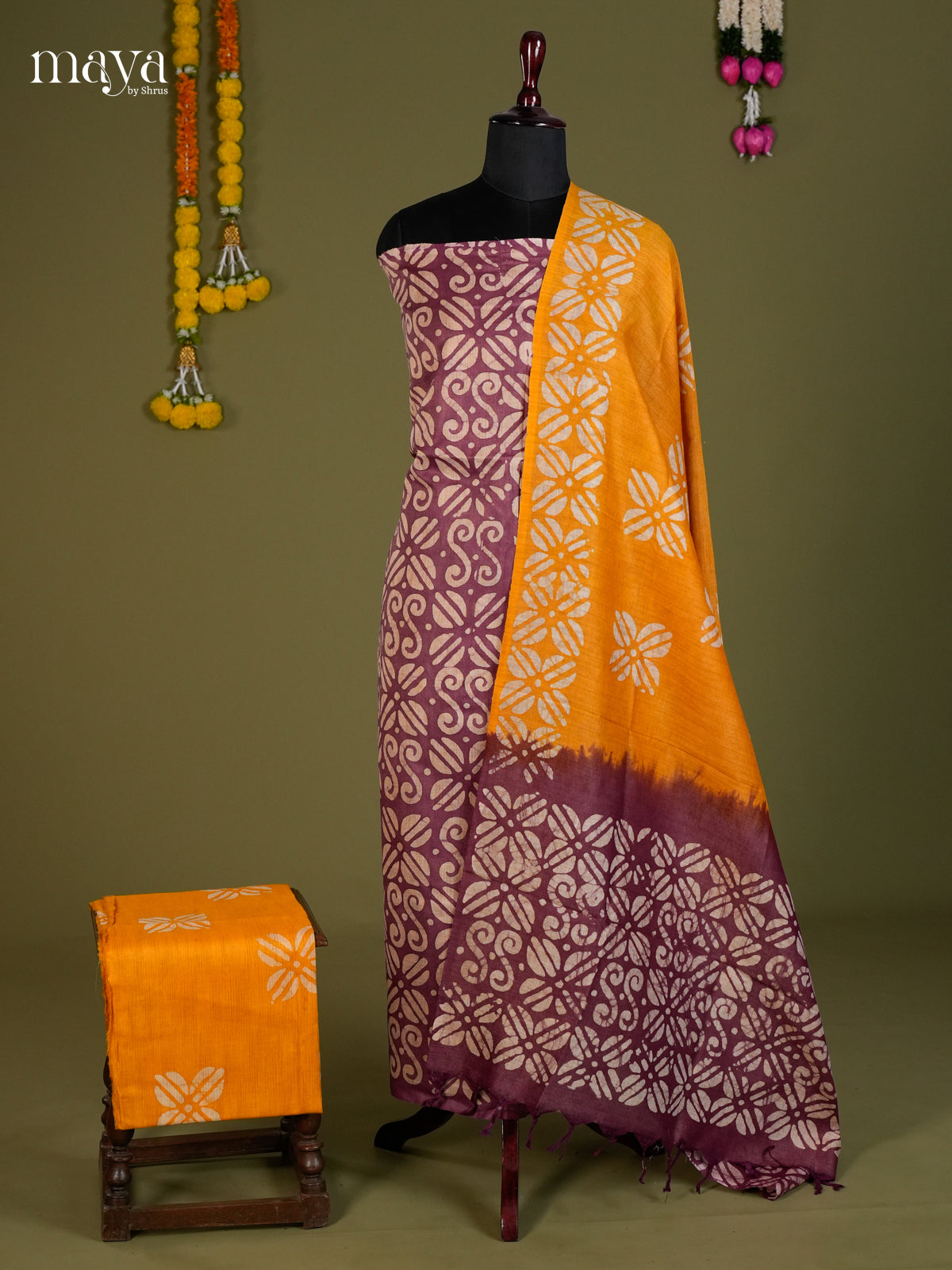 Purple & Mustard - Bhatik salwar - MEC13046