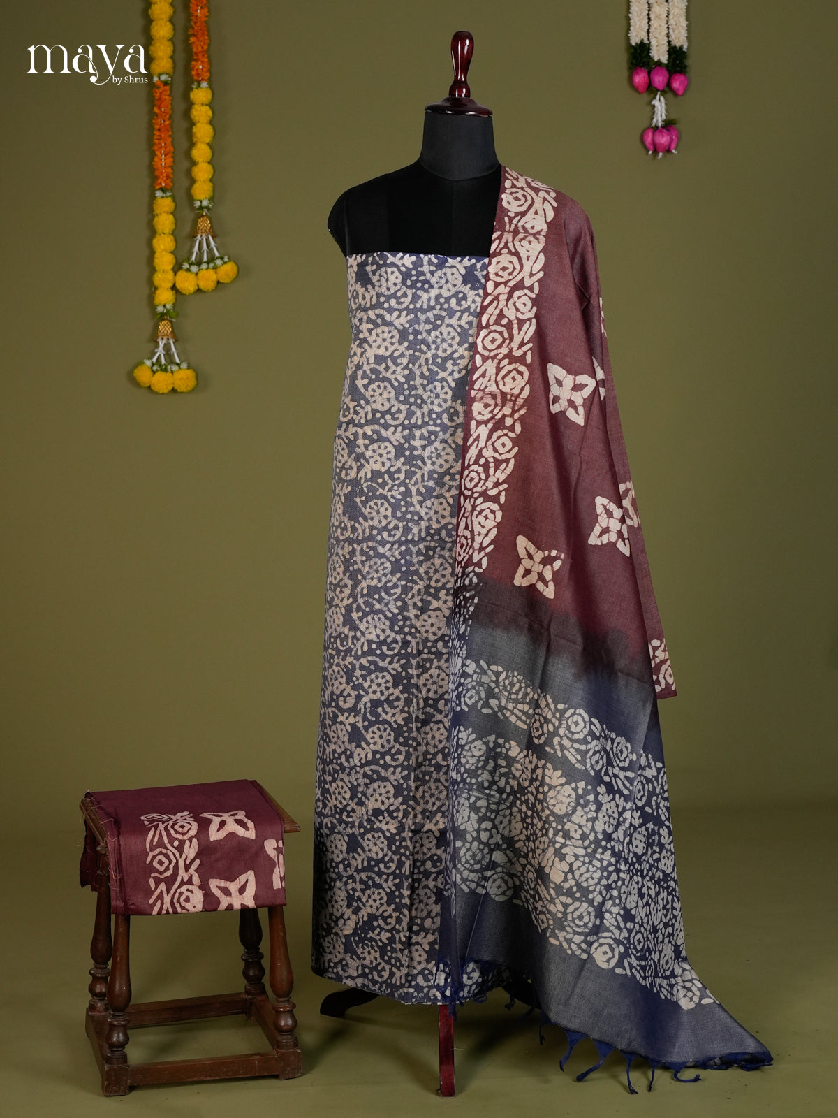 Blue & Brown - Bhatik salwar - MEC13050