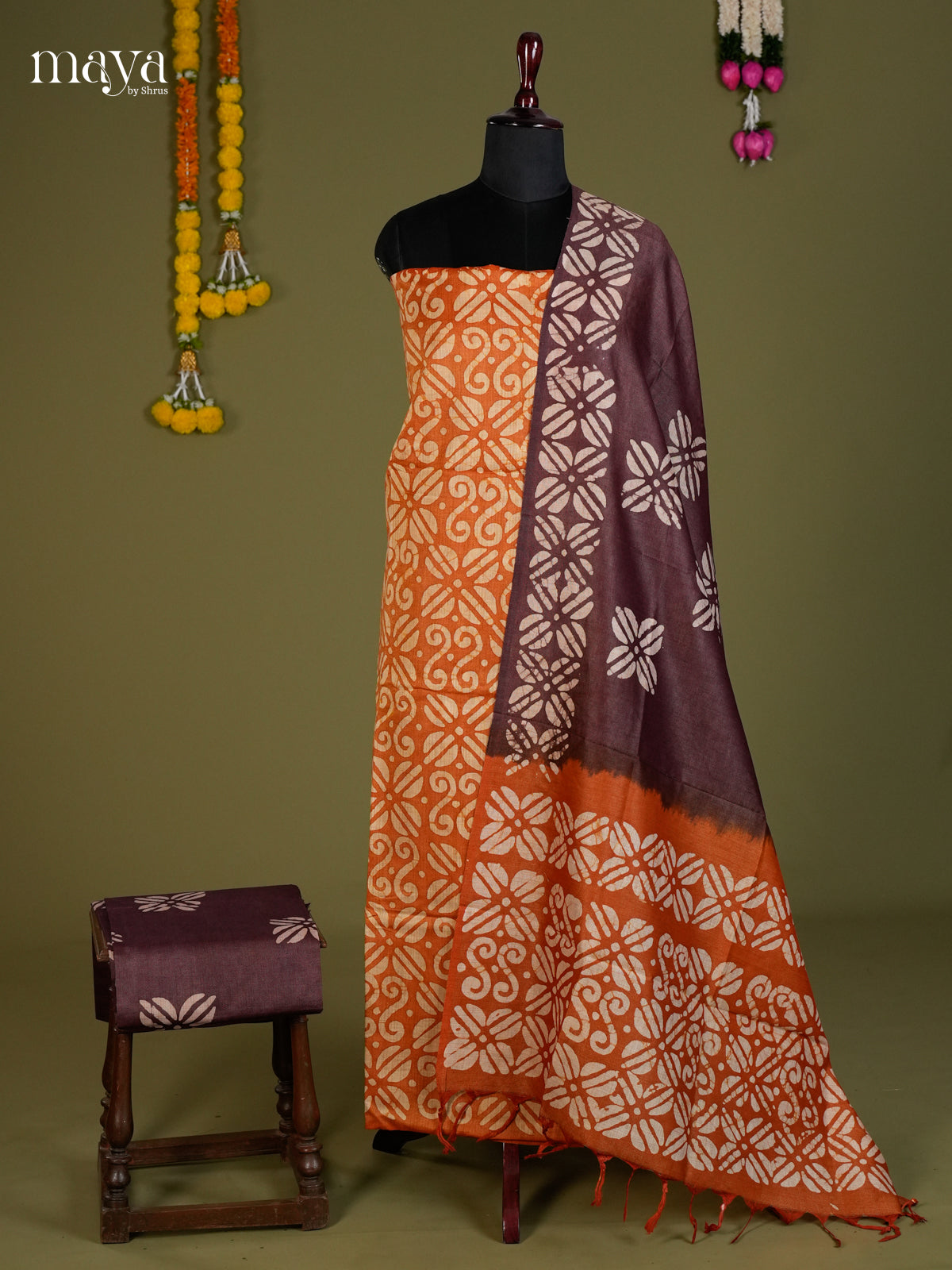 Orange & Brown - Bhatik salwar - MEC13052