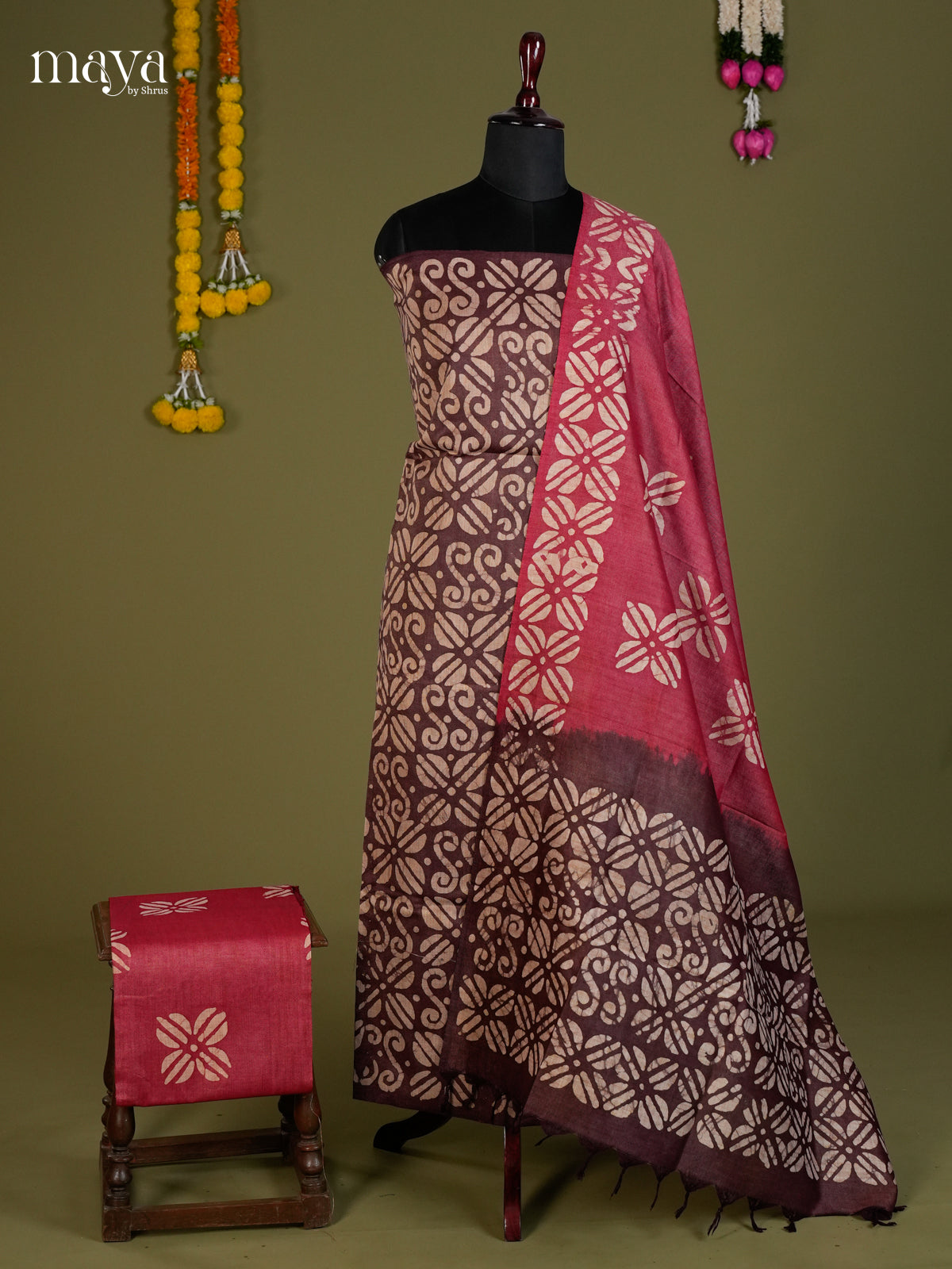 Brown & Red - Bhatik salwar - MEC13057