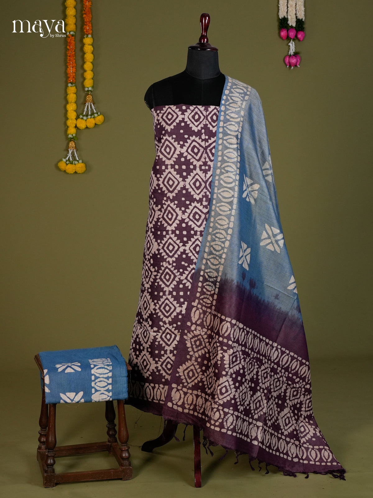 Brown & Blue - Bhatik salwar - MEC13074