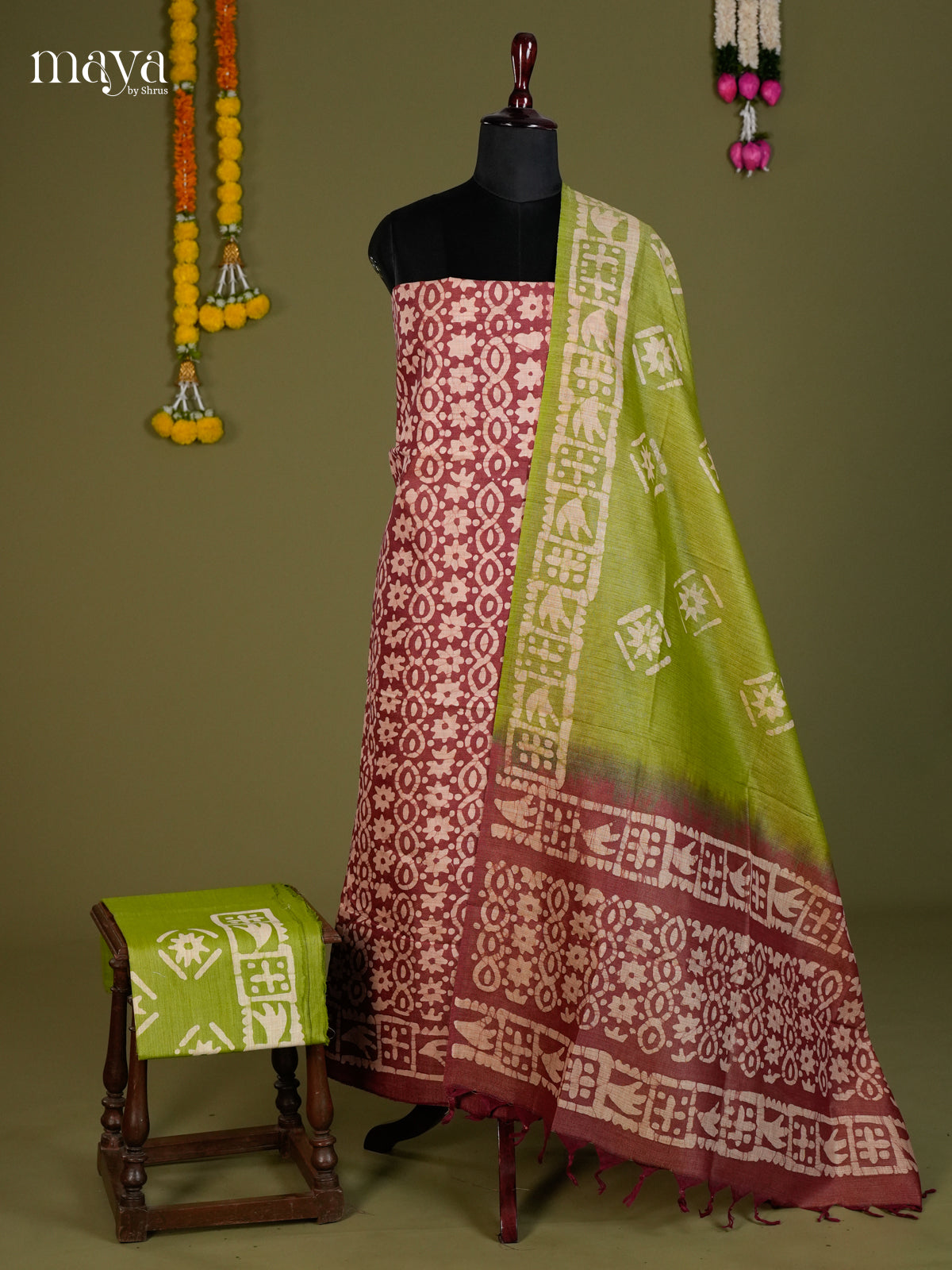 Brown & Light Green - Bhatik salwar - MEC13088