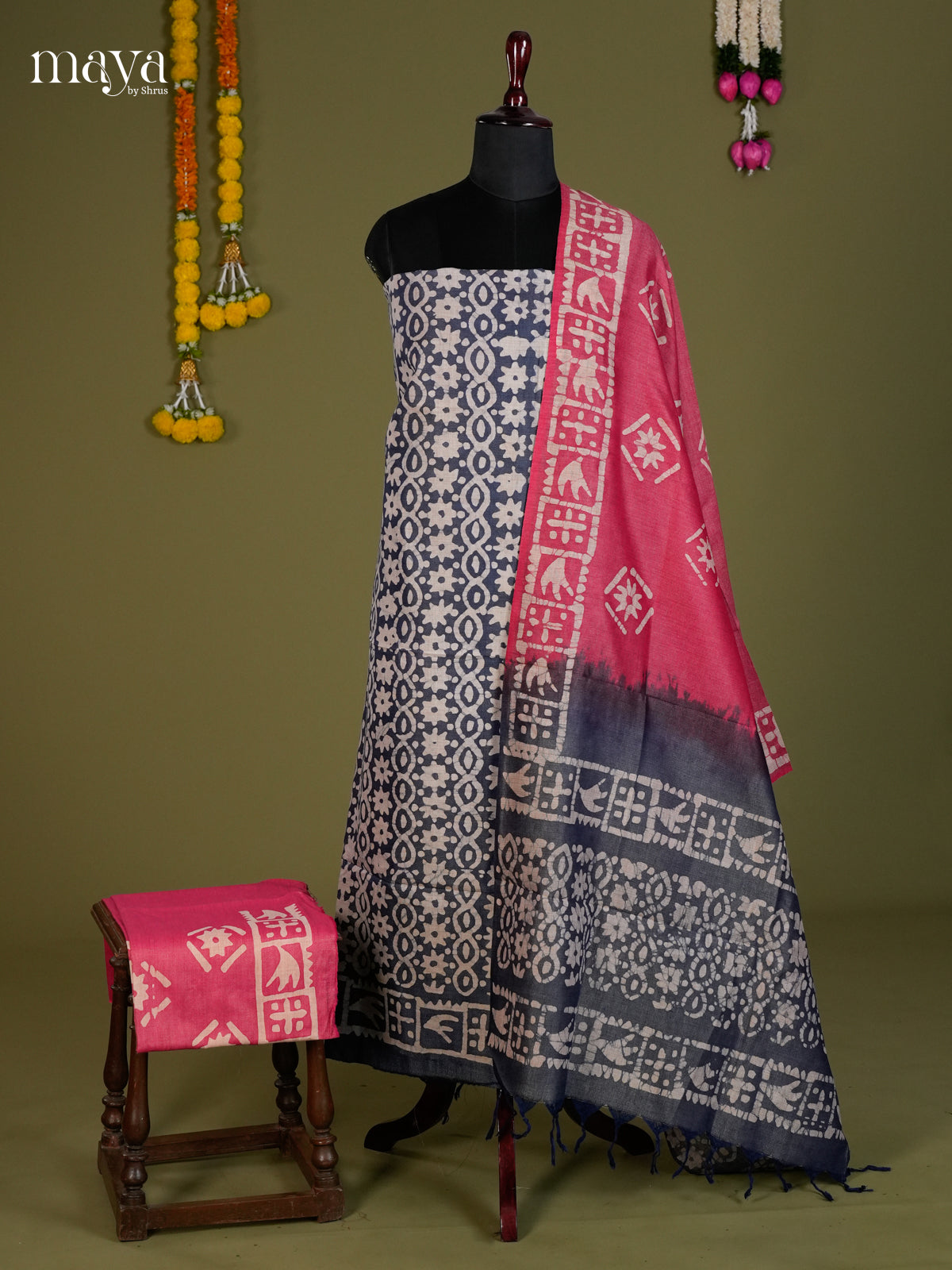 Blue & Pink - Bhatik salwar - MEC13089