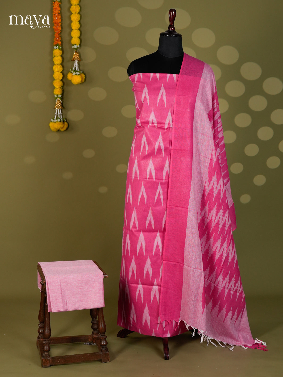 Deep Pink & Baby Pink - Ikkat Salwar - MEC18013