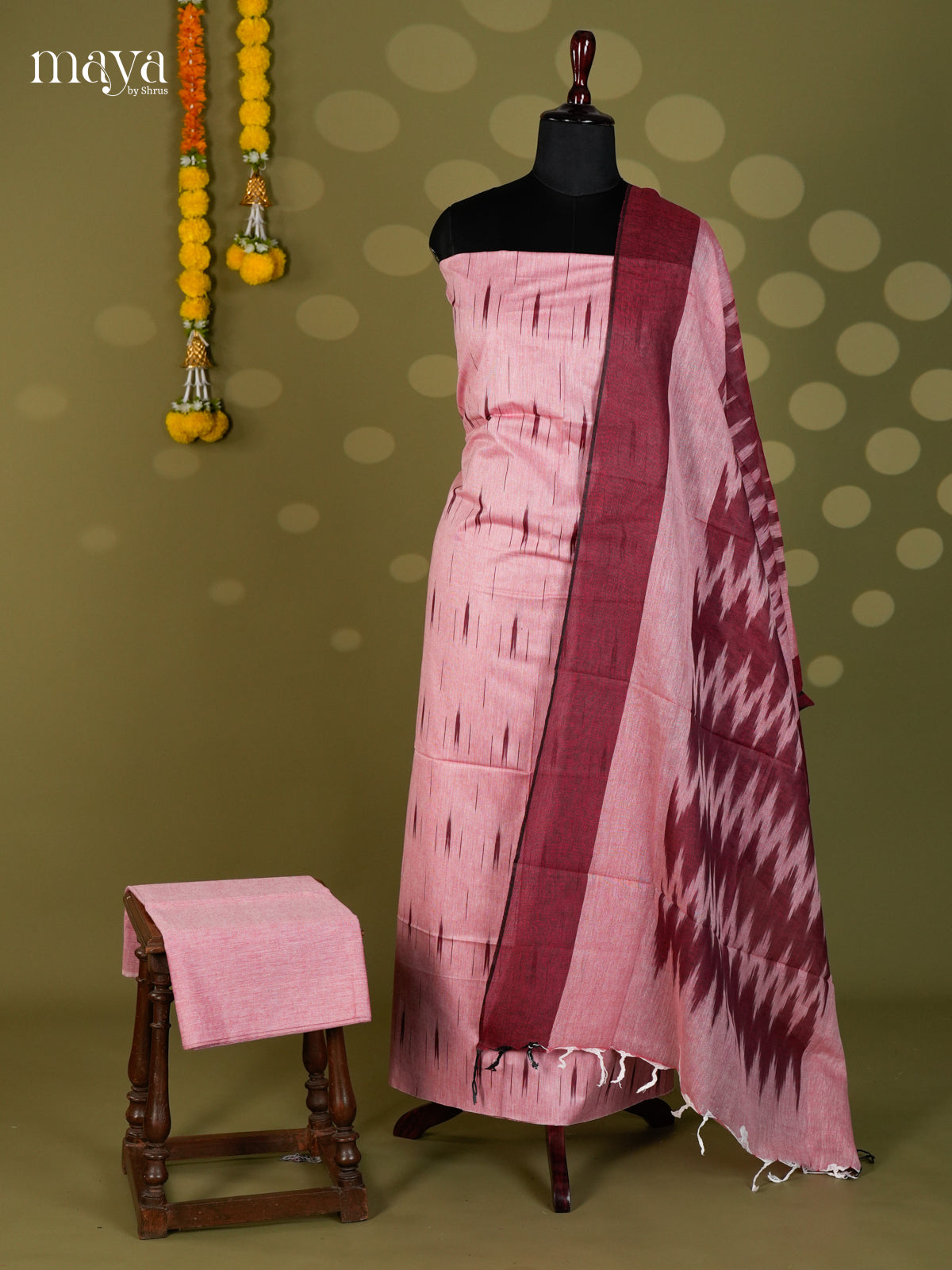 Onion pInk & Maroon - Ikkat Salwar - MEC18041