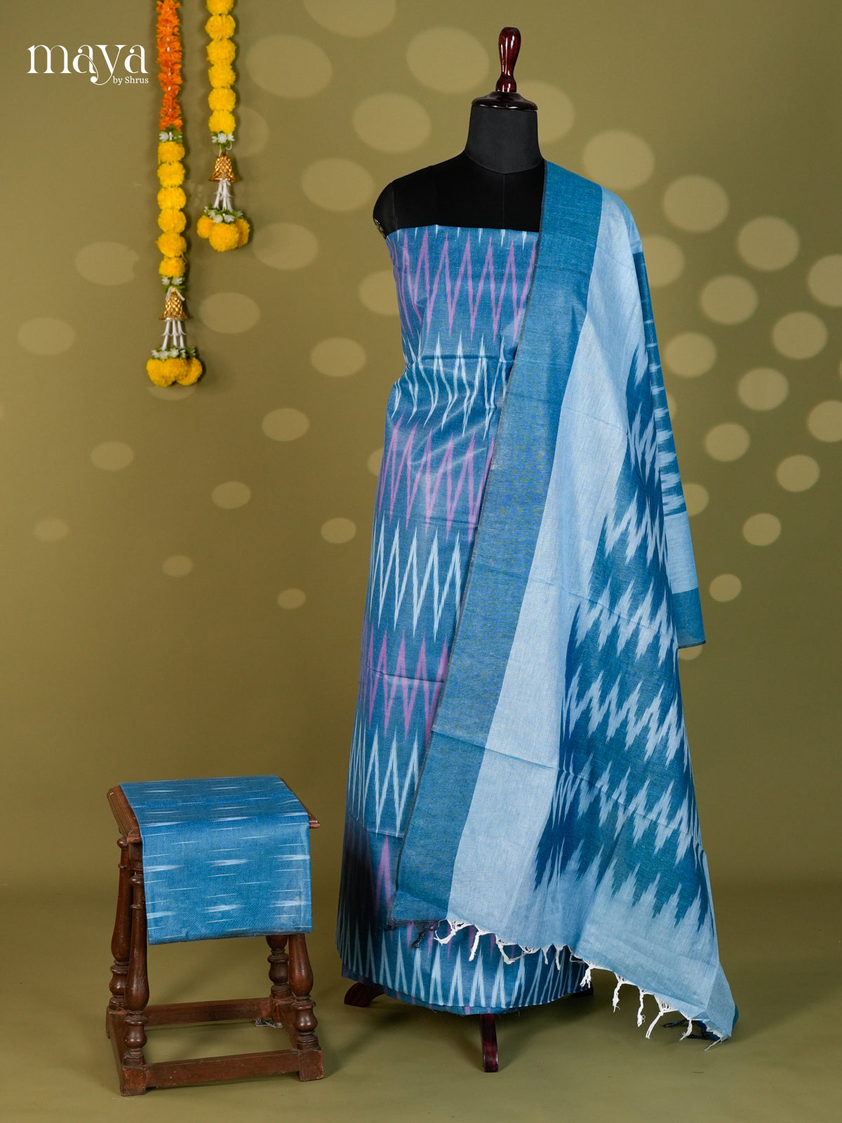 Indigo Blue & Blue- Ikkat Salwar - MEC18046