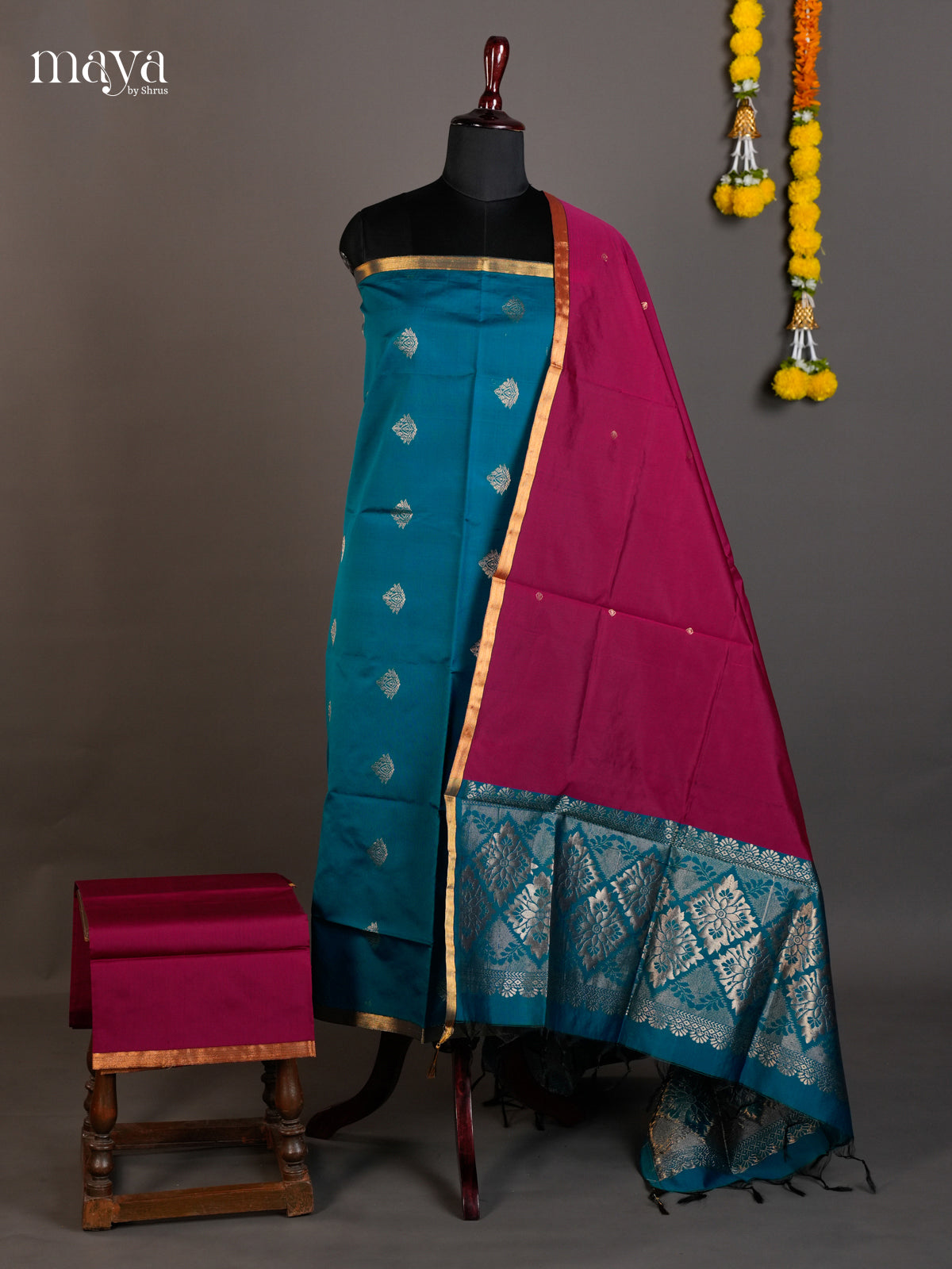 semi softsilk salwar - MED20122