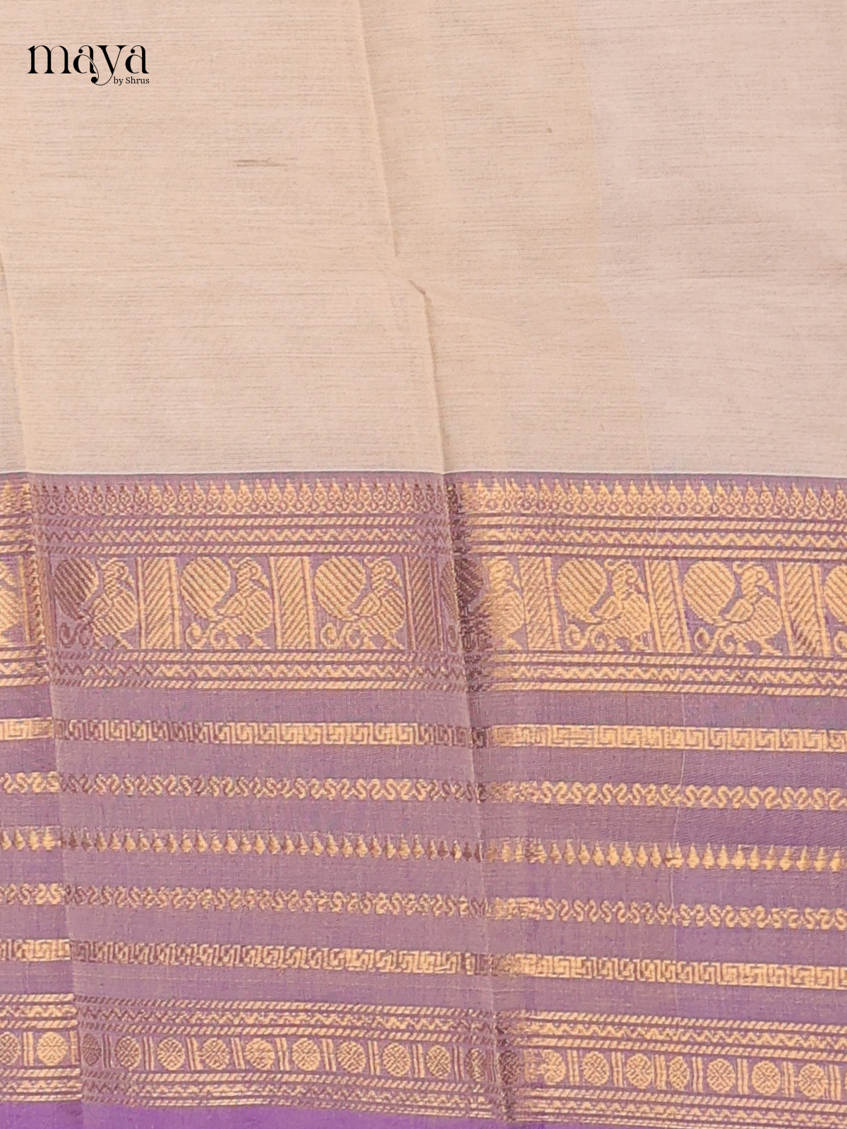 Cream & Lavender - chettinad top & dupatta combo