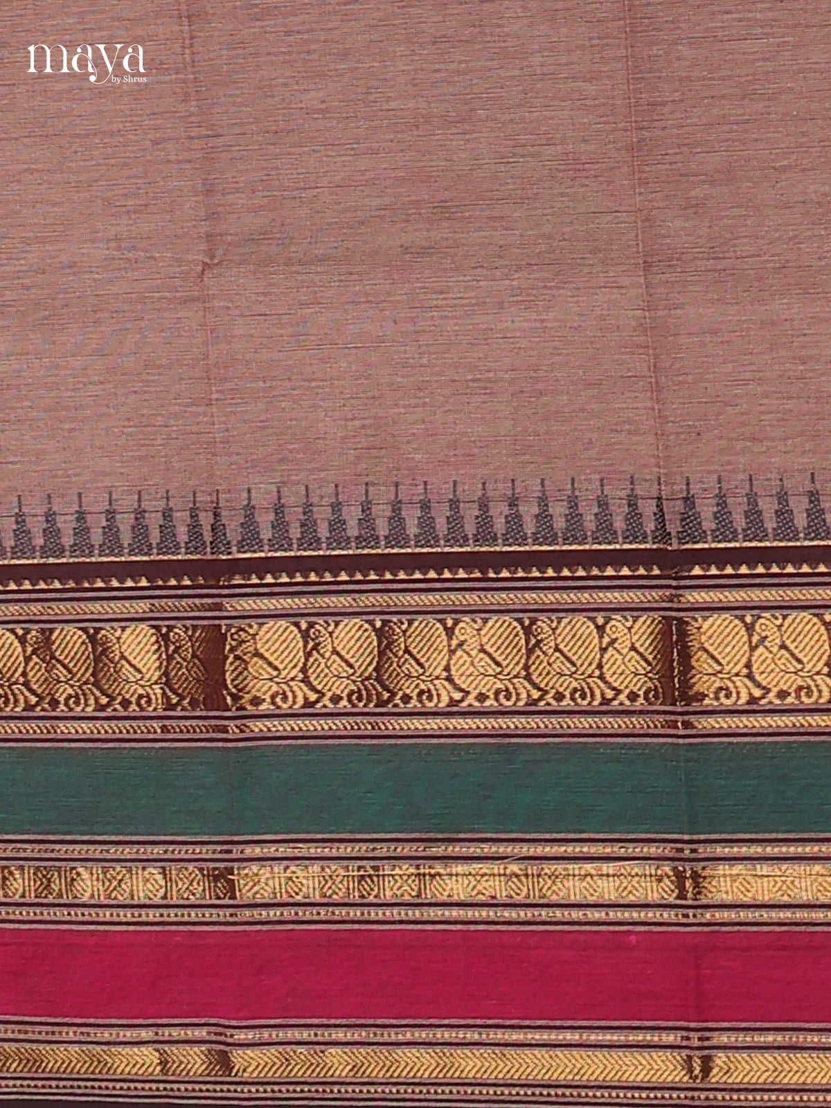 Light Brown & Brown - chettinad top & dupatta combo