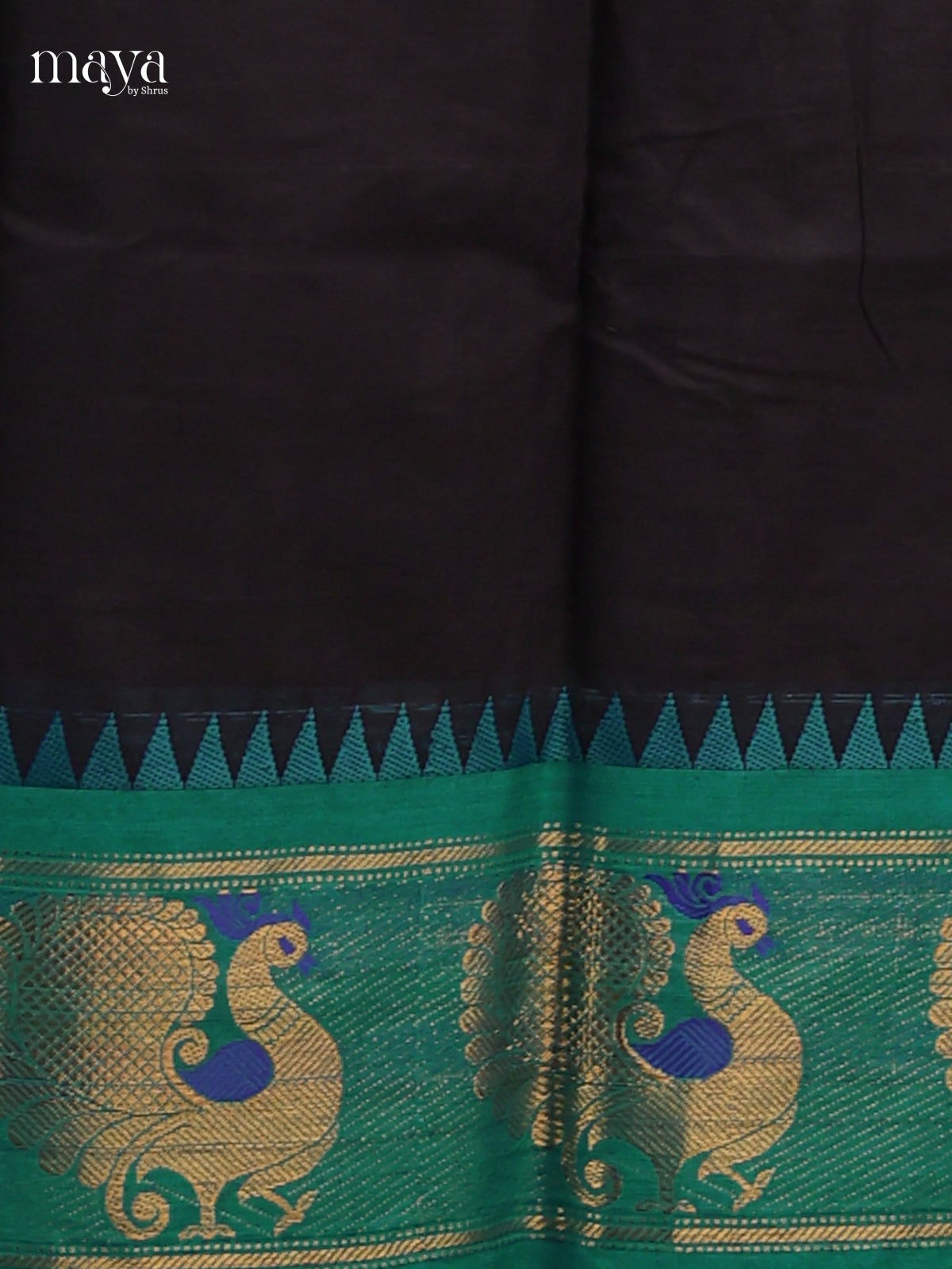 Black & Green - chettinad top & dupatta combo