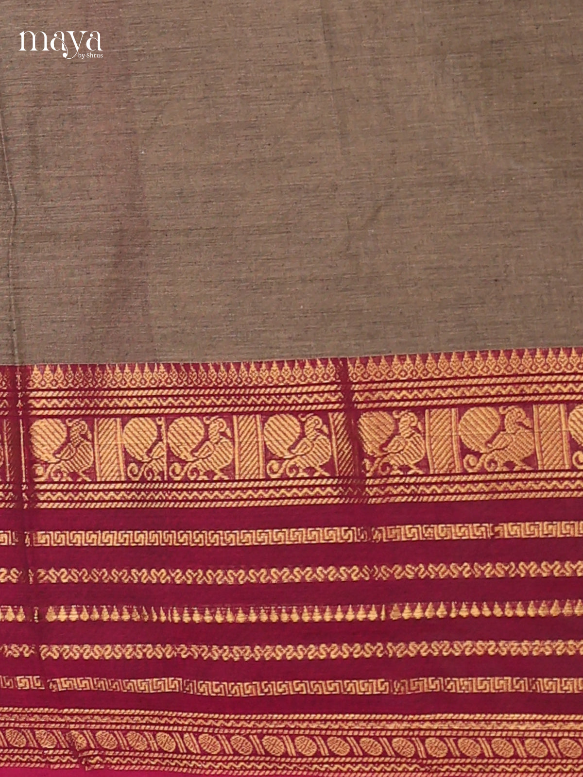 Grey & Wine - chettinad top & dupatta combo