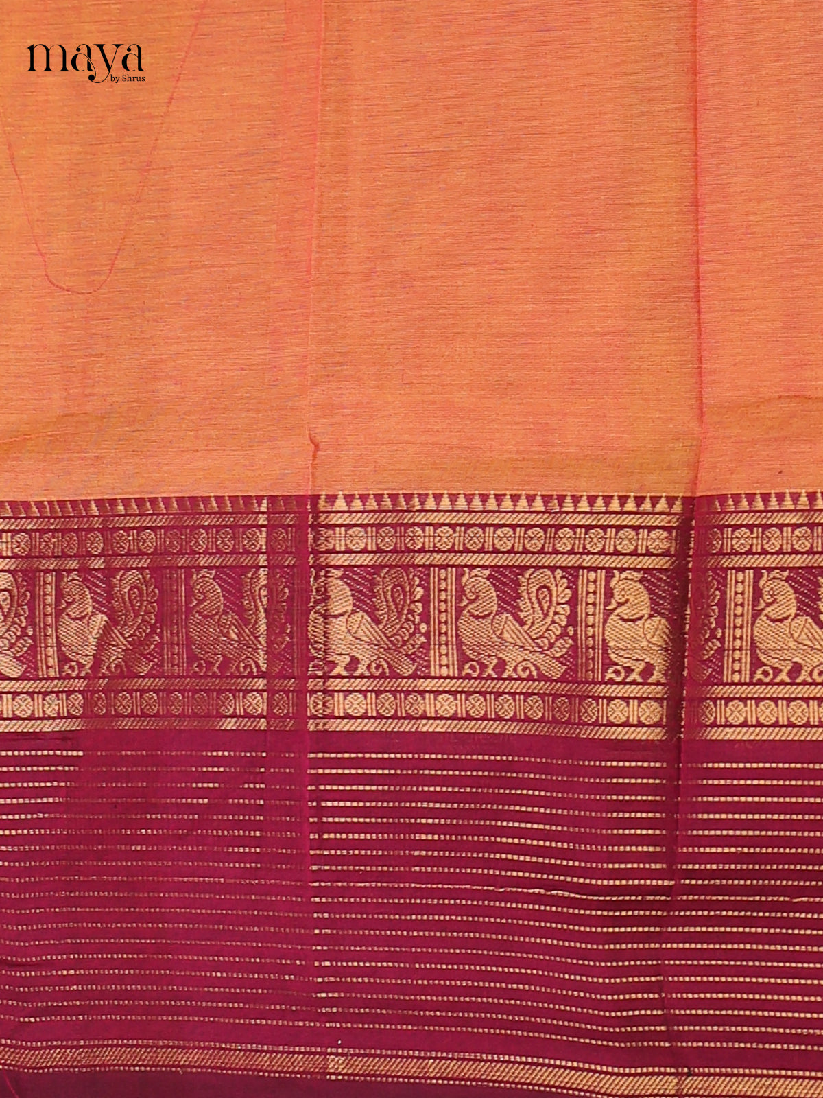 Orange & Maroon - chettinad top & dupatta combo
