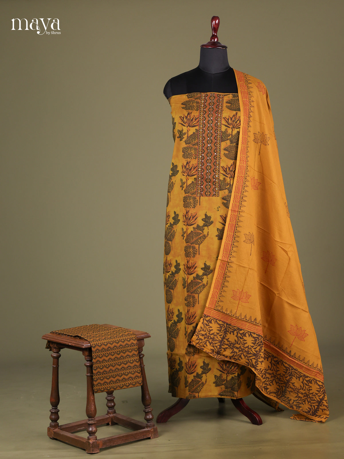 Mustard - Cotton salwar Unstitched