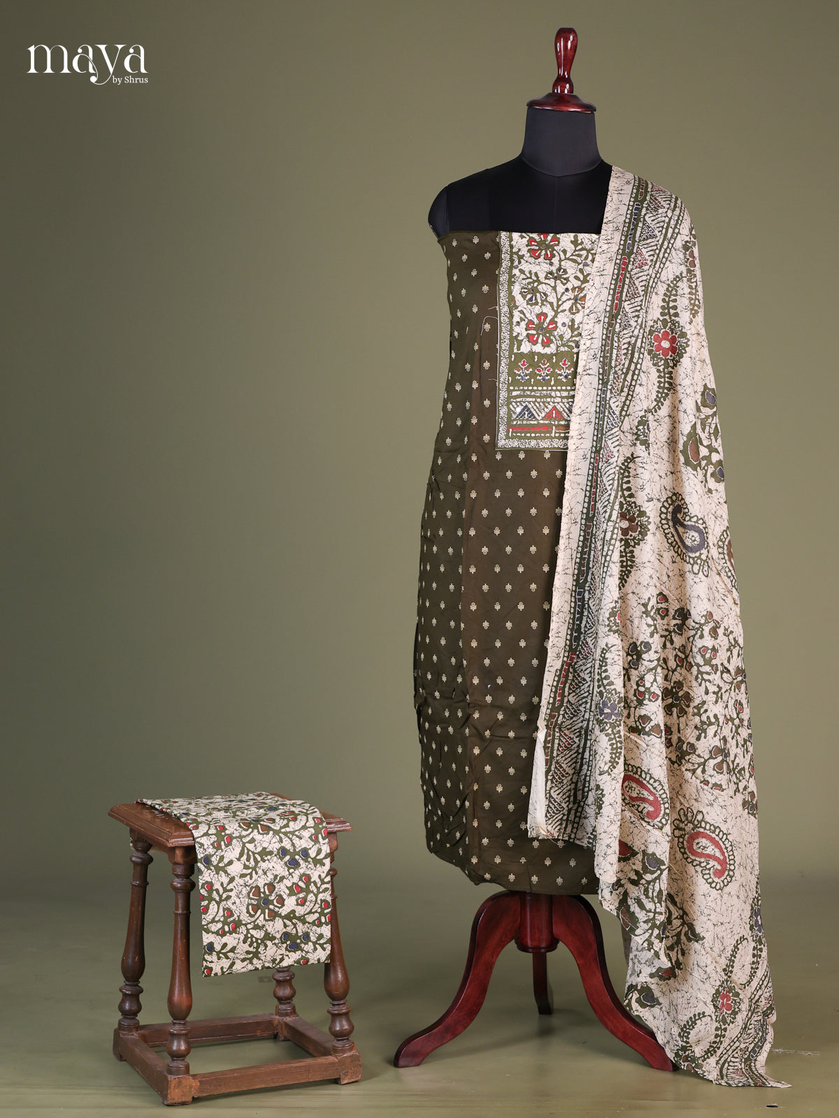 Chutney Green - Cotton salwar Unstitched