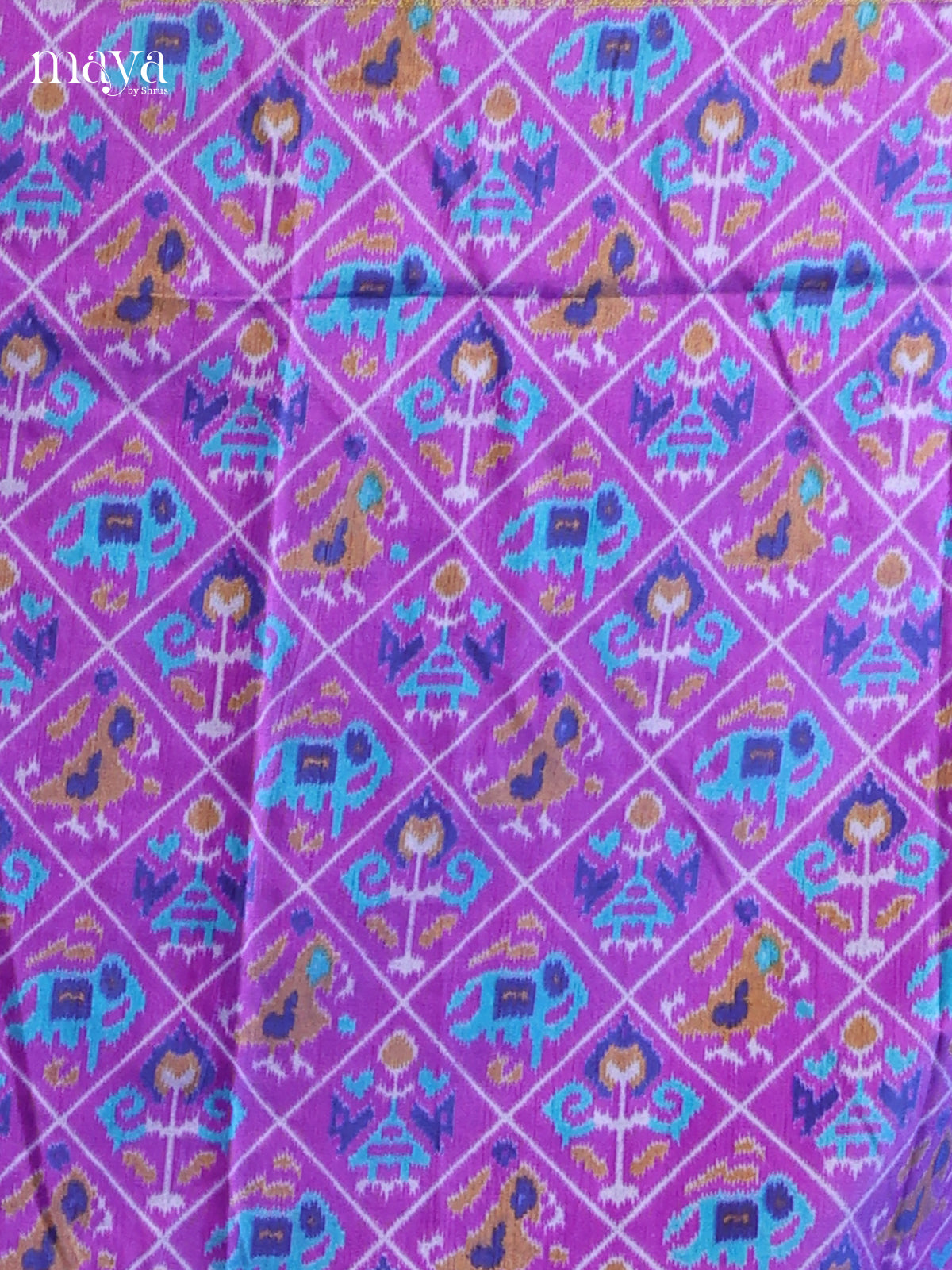 Purple & Blue - Semi patola salwar Unstitched