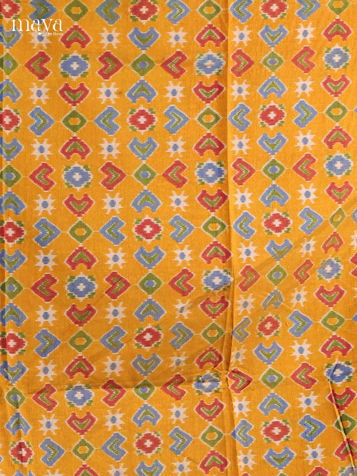 Mustard & Blue - Semi patola salwar Unstitched
