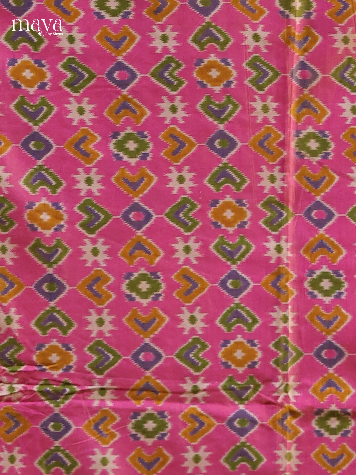 Pink & Green - Semi patola salwar Unstitched