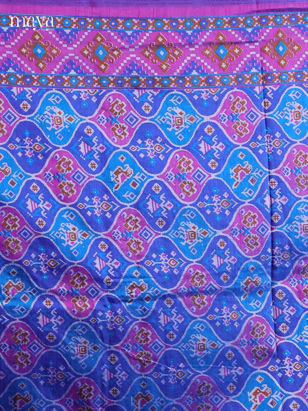 Blue & Purple - Semi patola salwar Unstitched