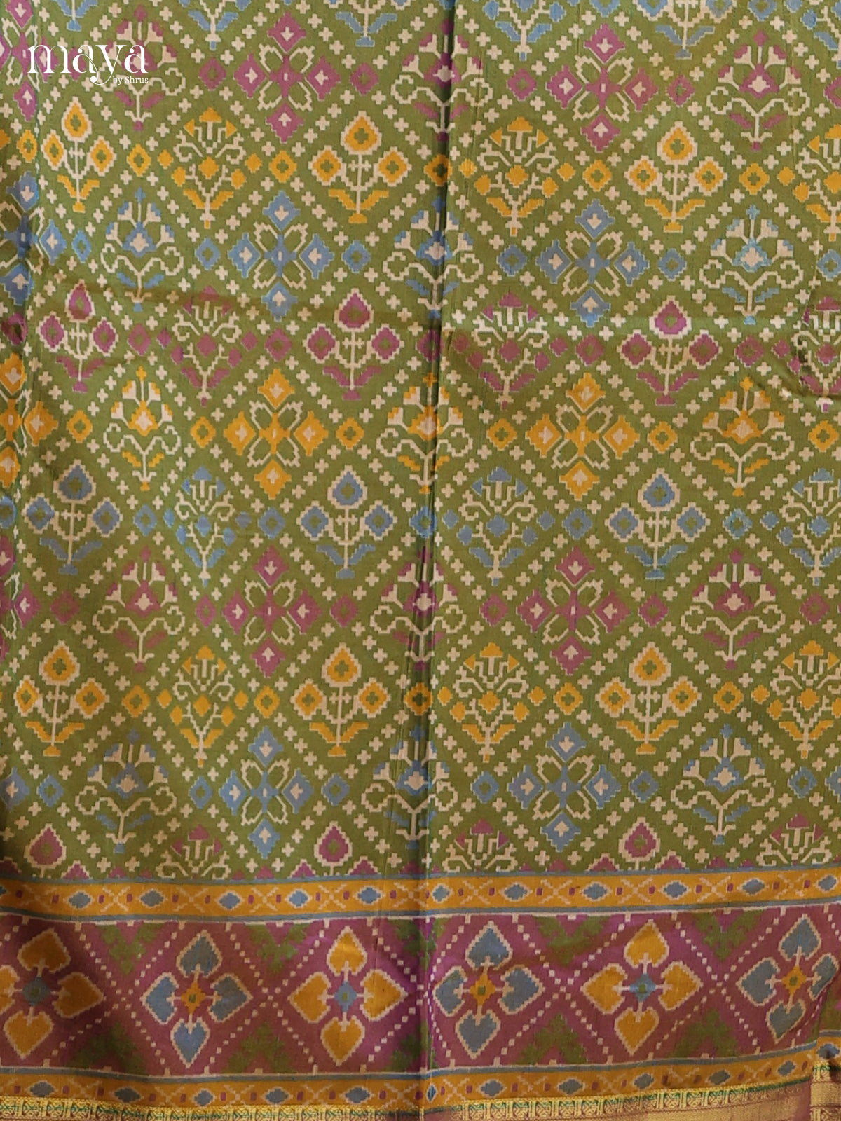 Green & Brown - Semi patola salwar Unstitched
