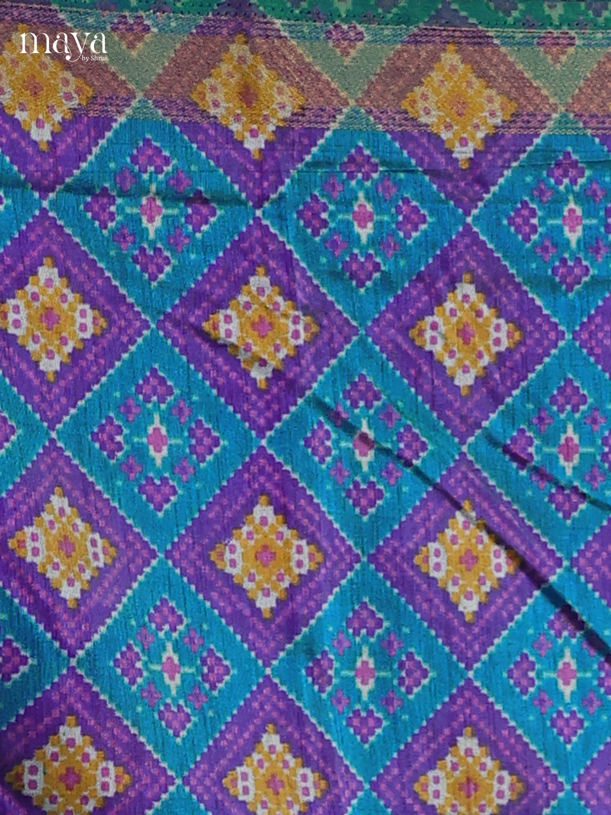 Blue & Purple - Semi patola salwar Unstitched