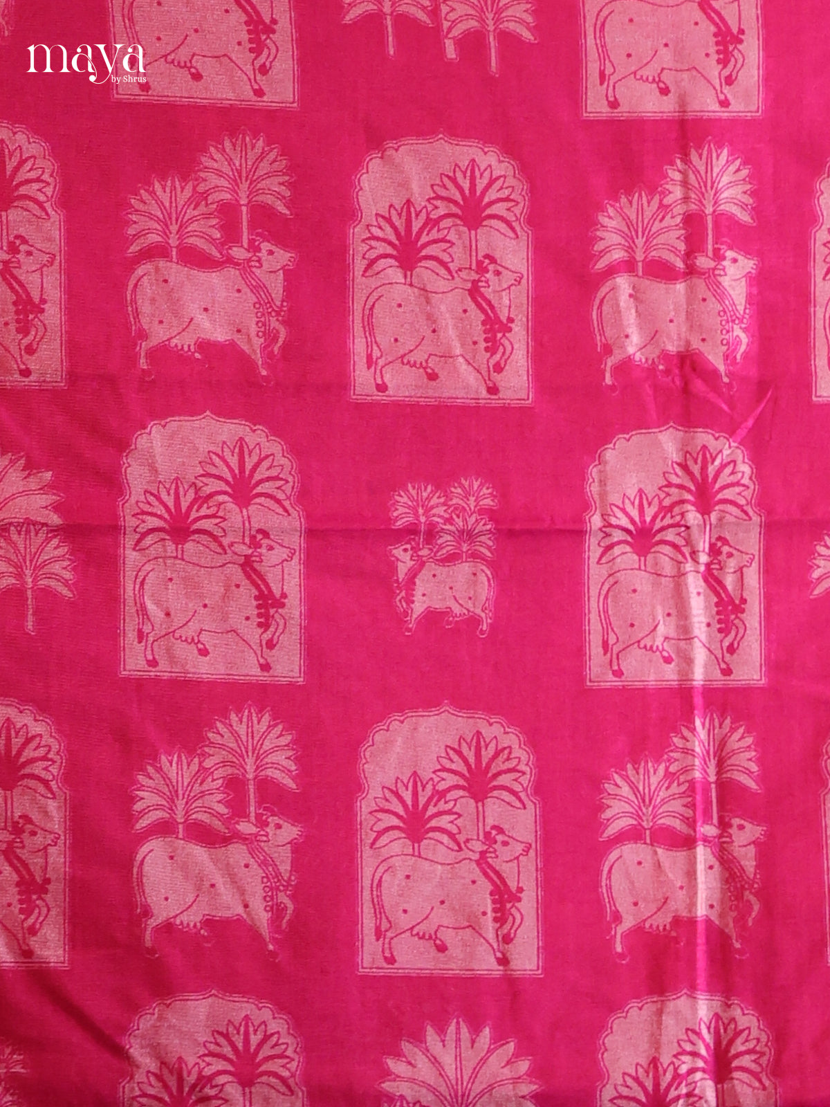 Pink & Purple - Semi patola salwar Unstitcehd