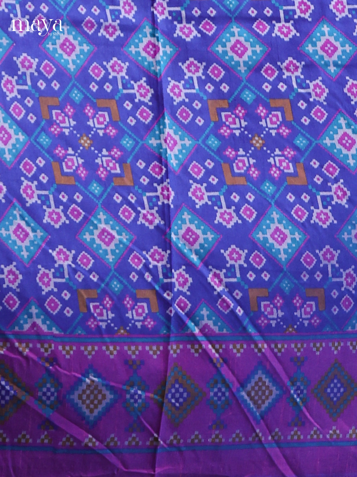 Blue & Purple - Semi patola salwar unstitched