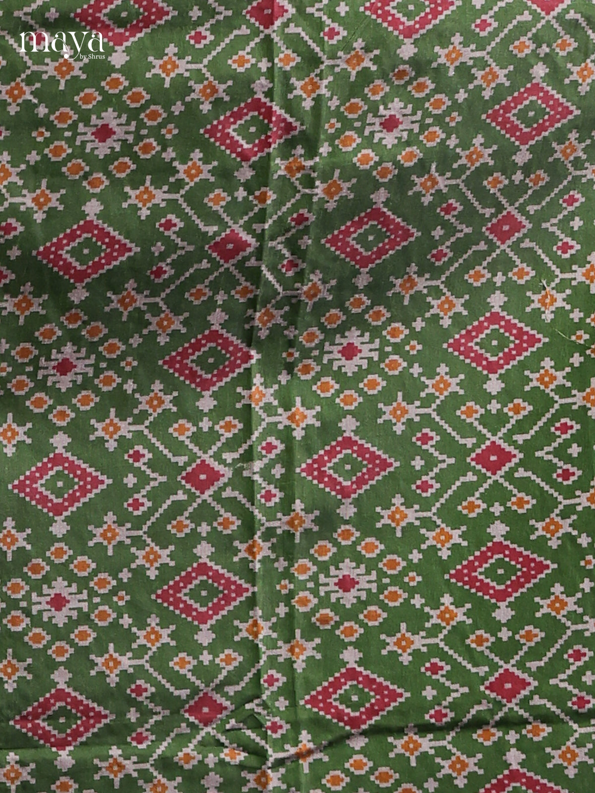 Green & Maroon - Semi patola salwar Unstitched