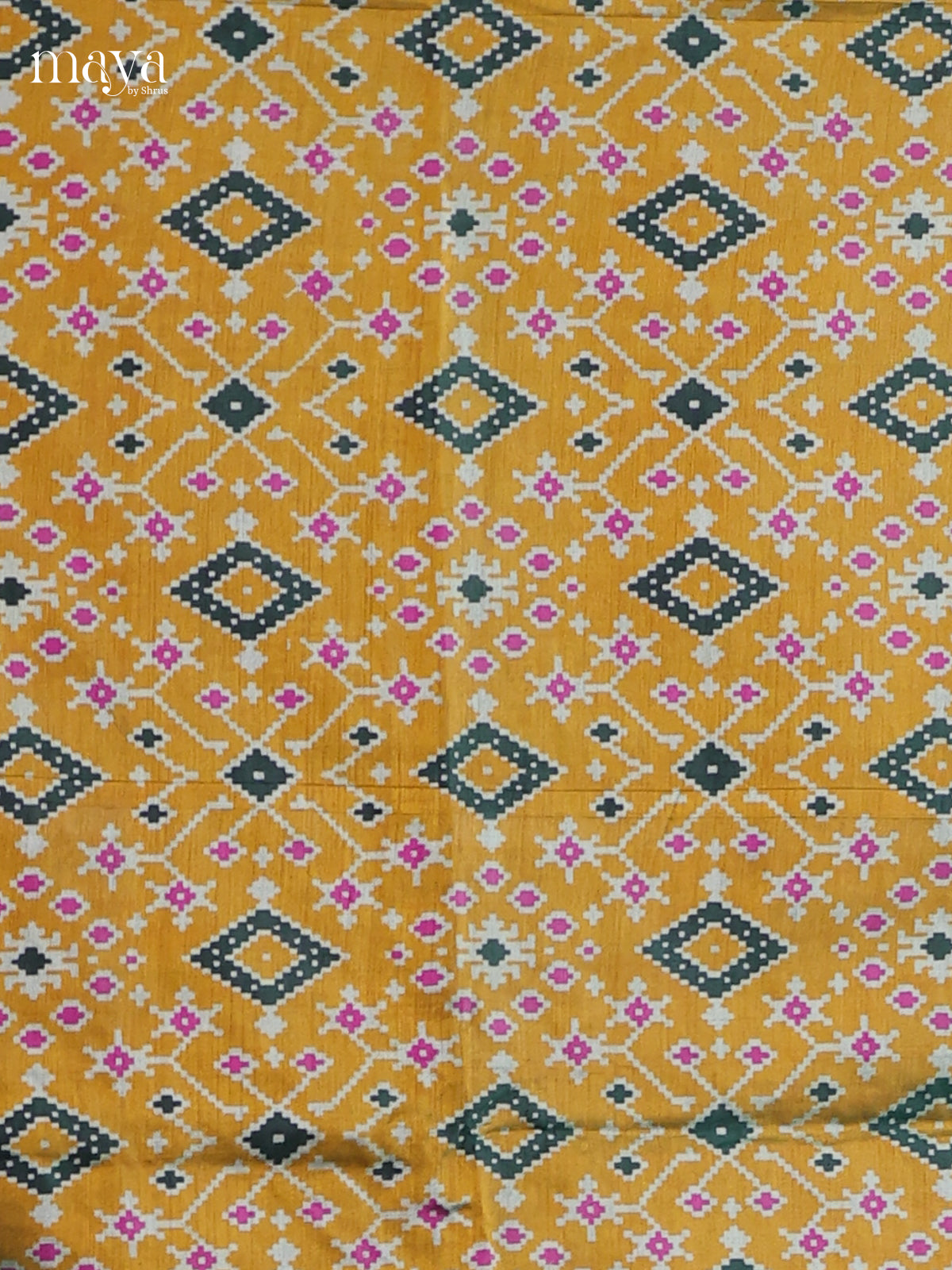 Yellow & Green - Semi patola salwar Unstitched