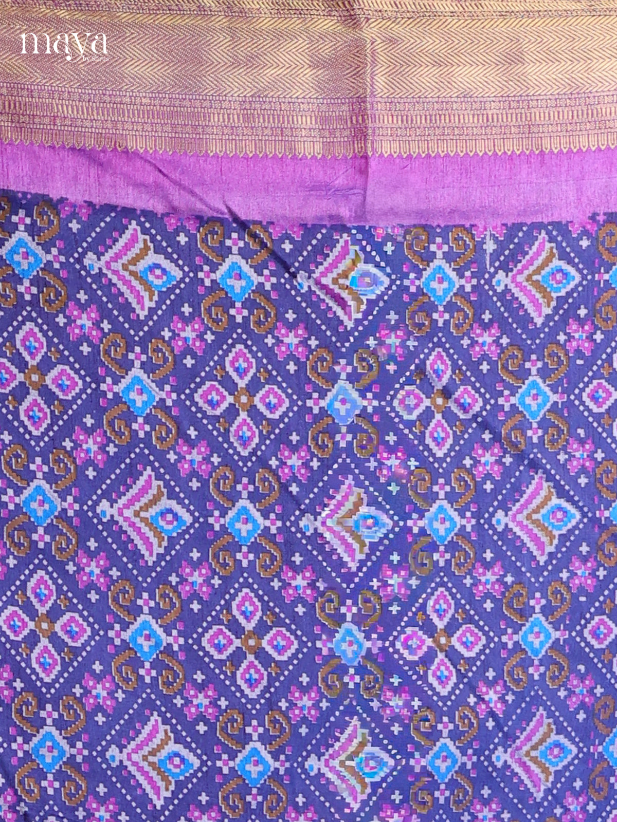 Blue & Purple - Semi patola salwar Unstitched