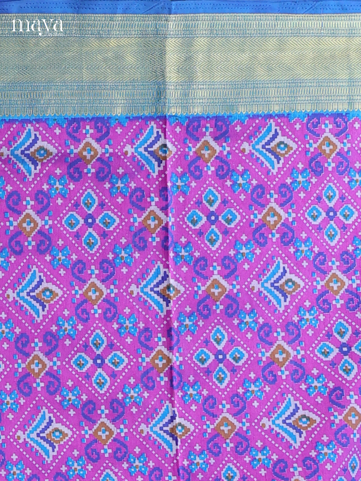 Purple & Blue- Semi patola salwar unstitched