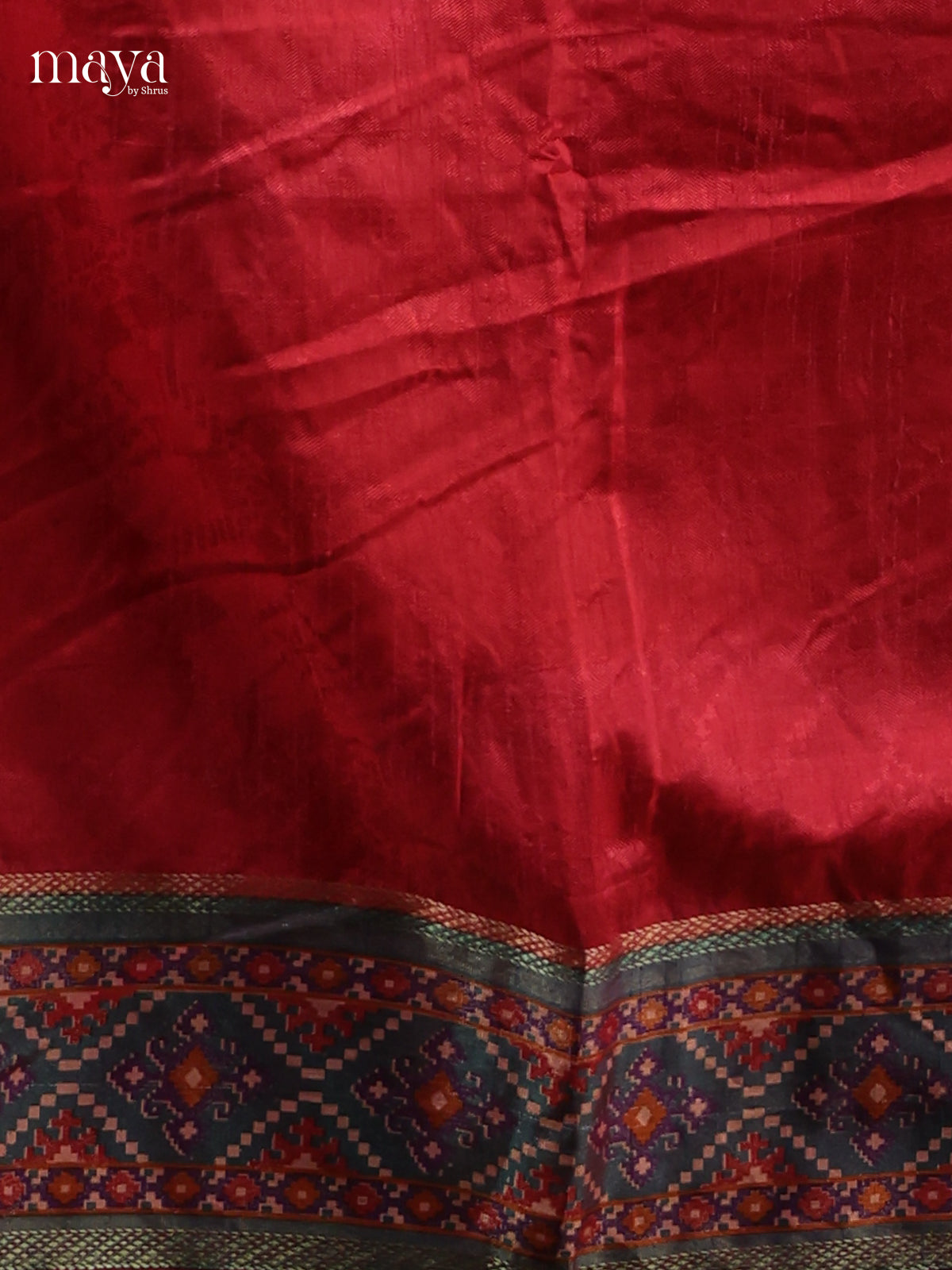 Red & Blue - Semi patola salwar Unstitched