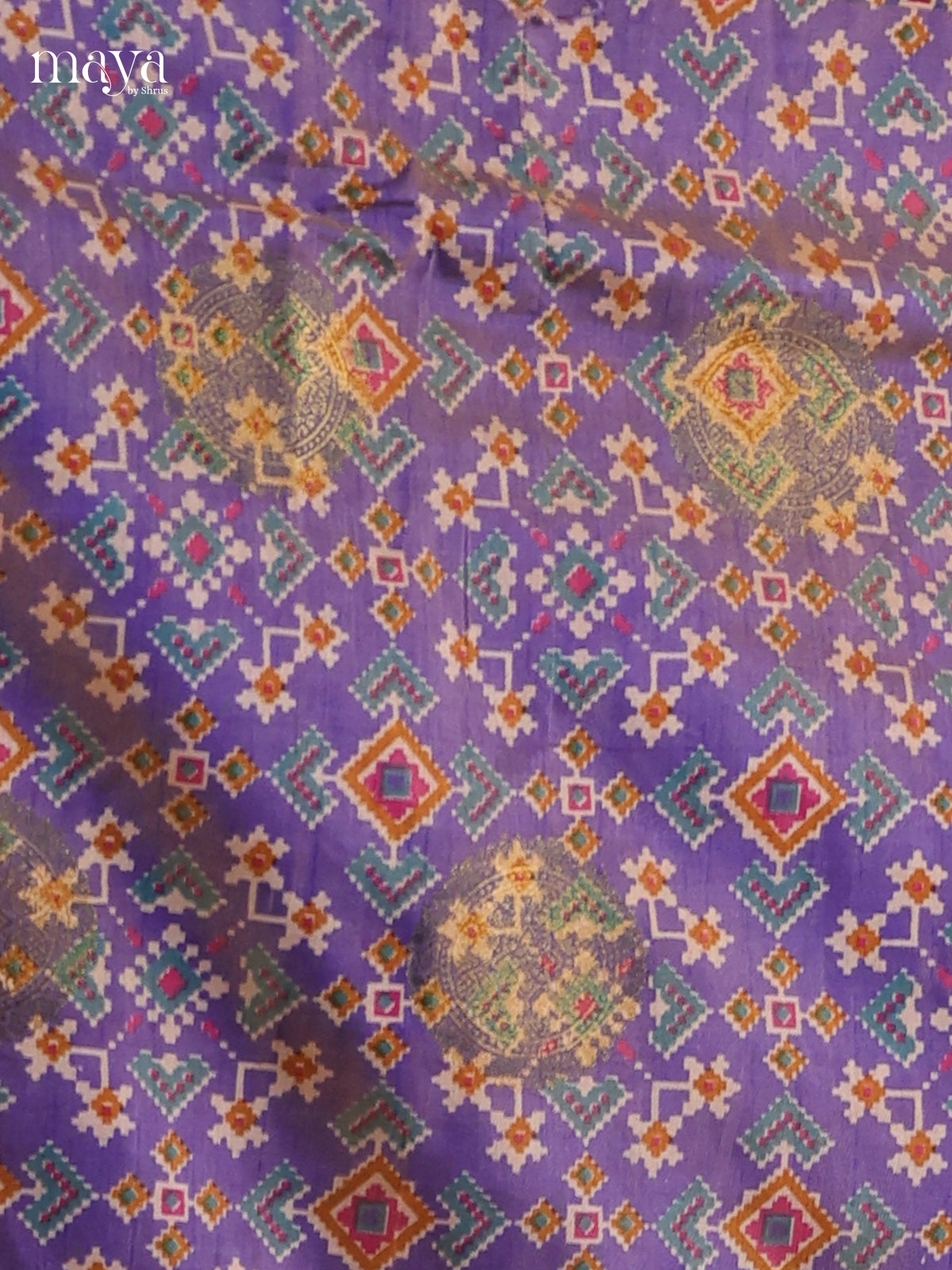 Purple & Teal - Semi patola salwar Unstitched