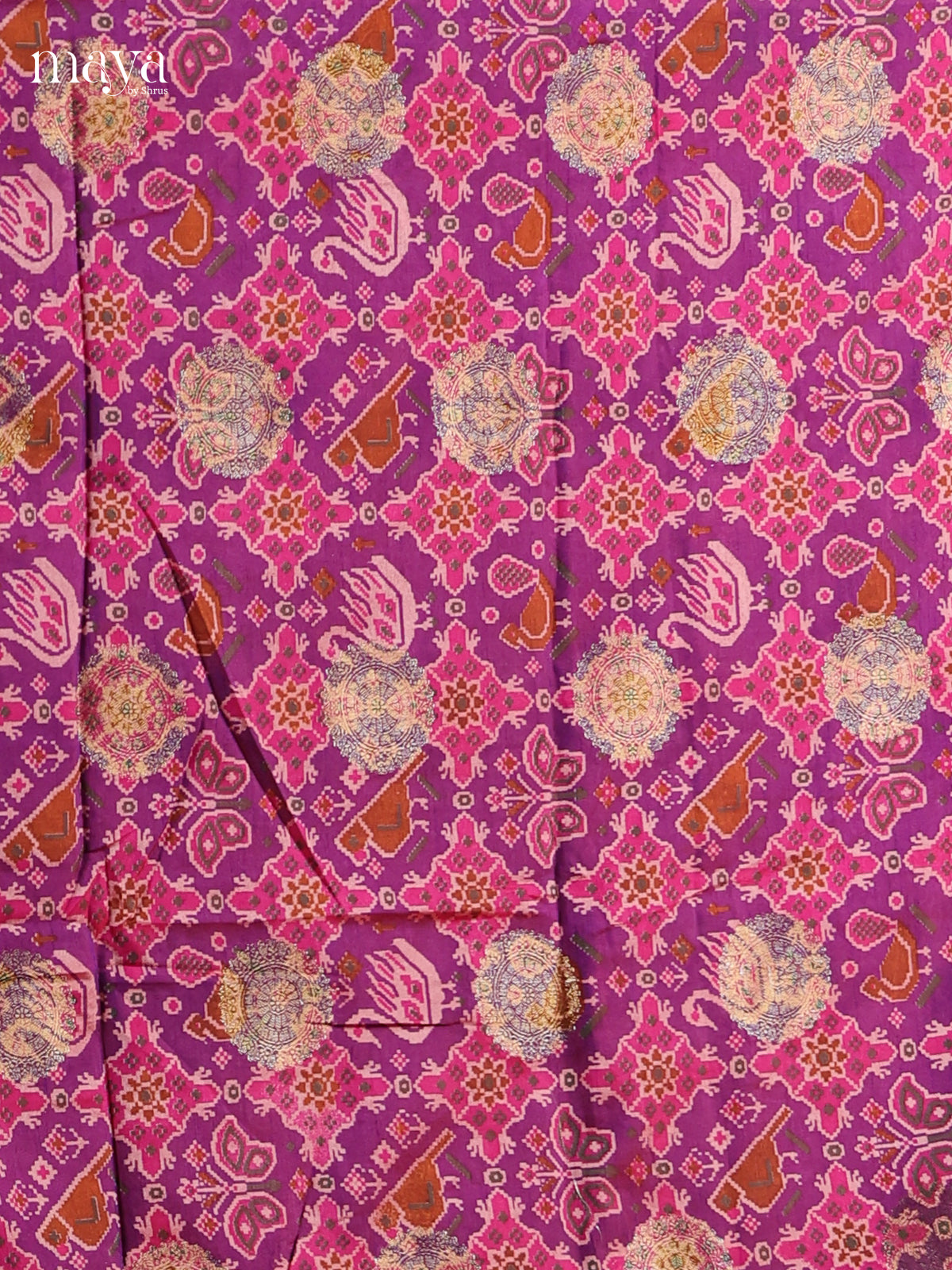 Pink & Purple - semi patola salwar Unstitched