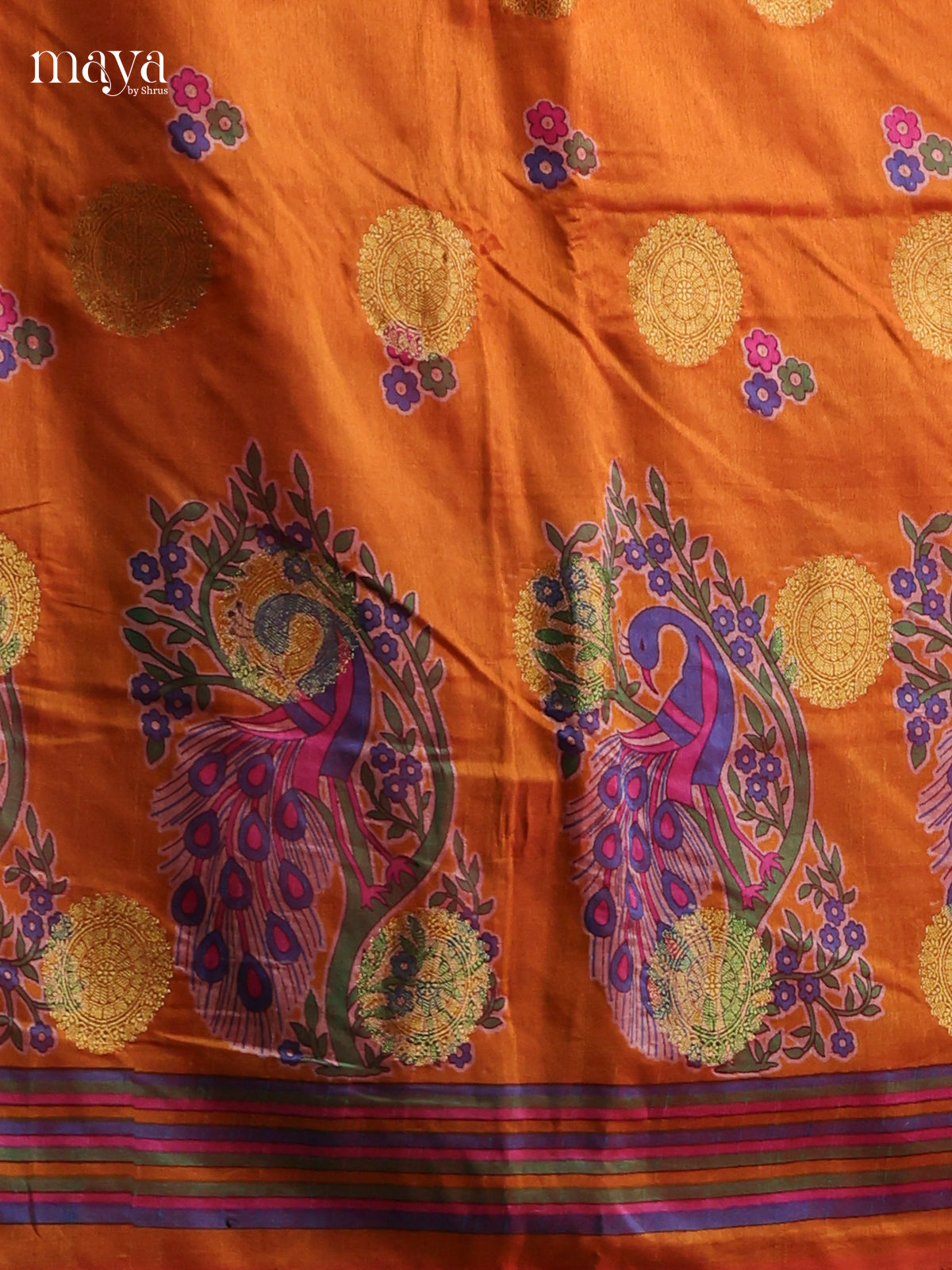 Orange & Pink - Semi patola salwar Unstitched