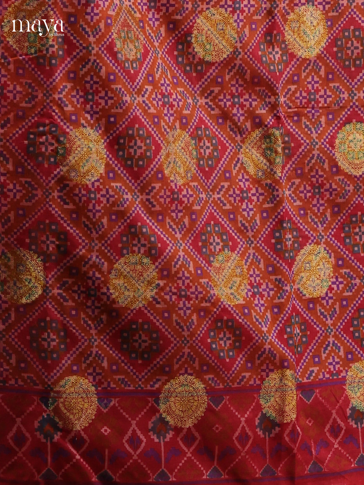 Red - Semi patola salwar Unstitched