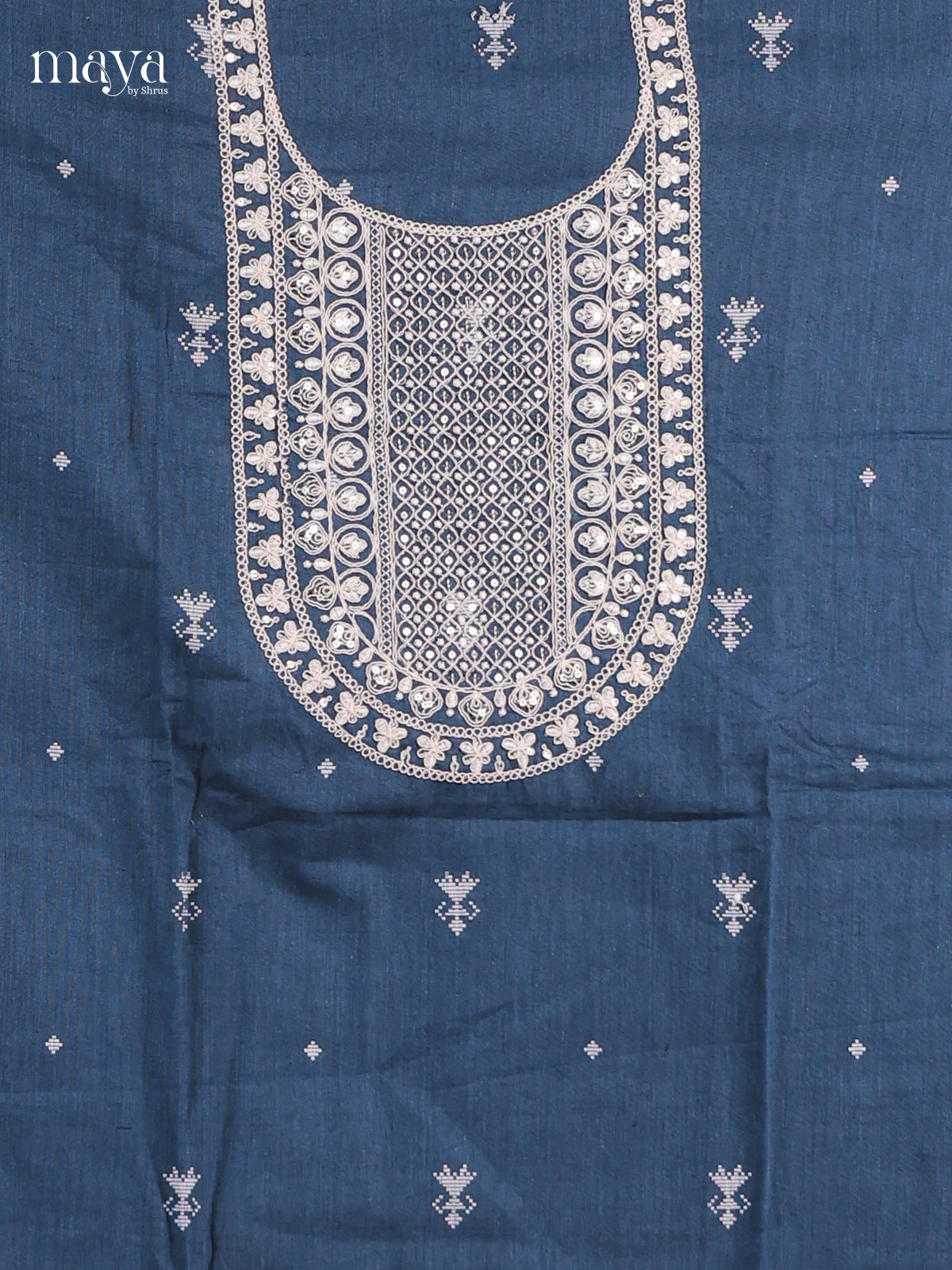 Blue & White - Cotton salwar Unstiitched