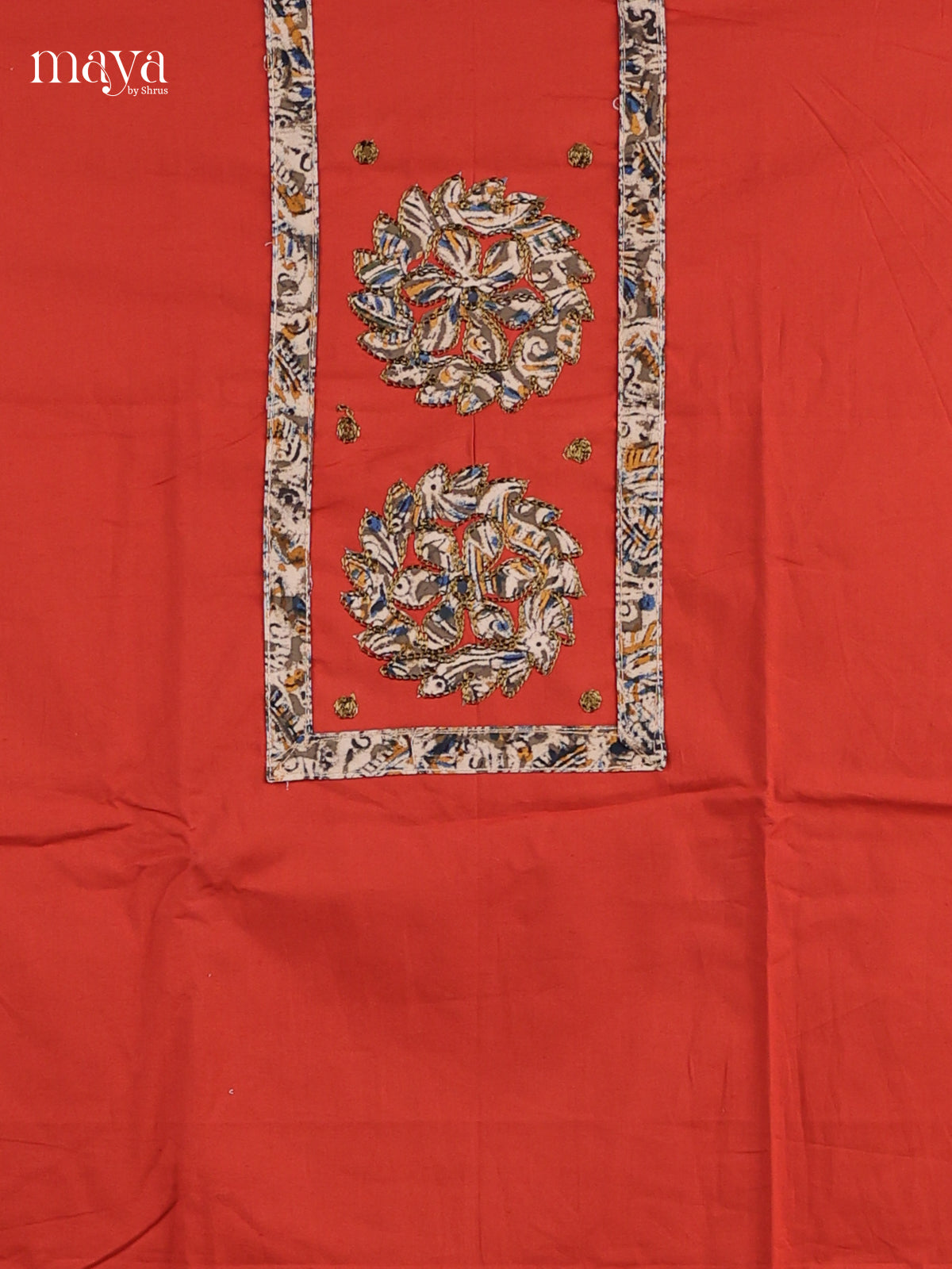 Orange - Cotton salwar Unstitched